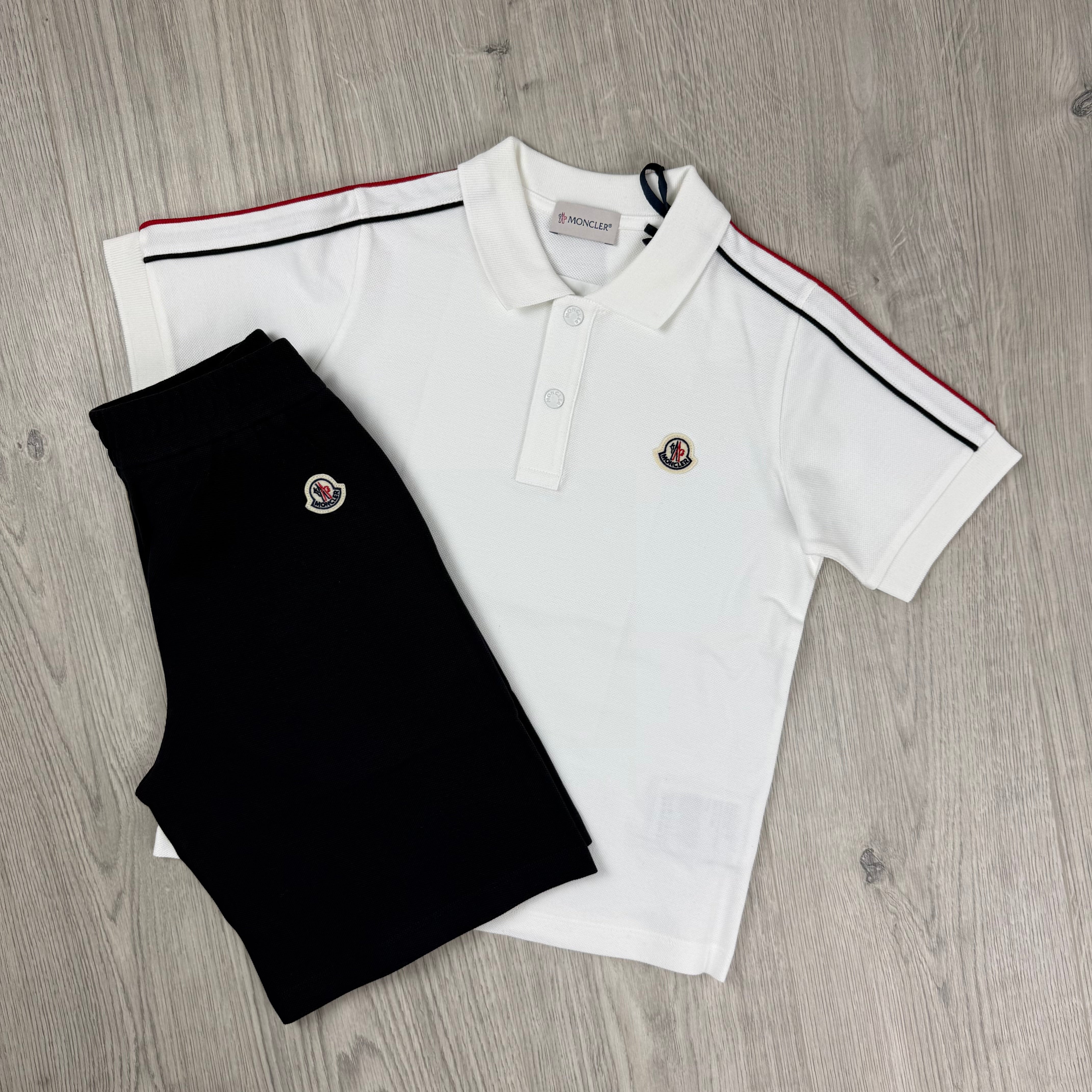 Moncler Junior Trimmed Set - White/Navy