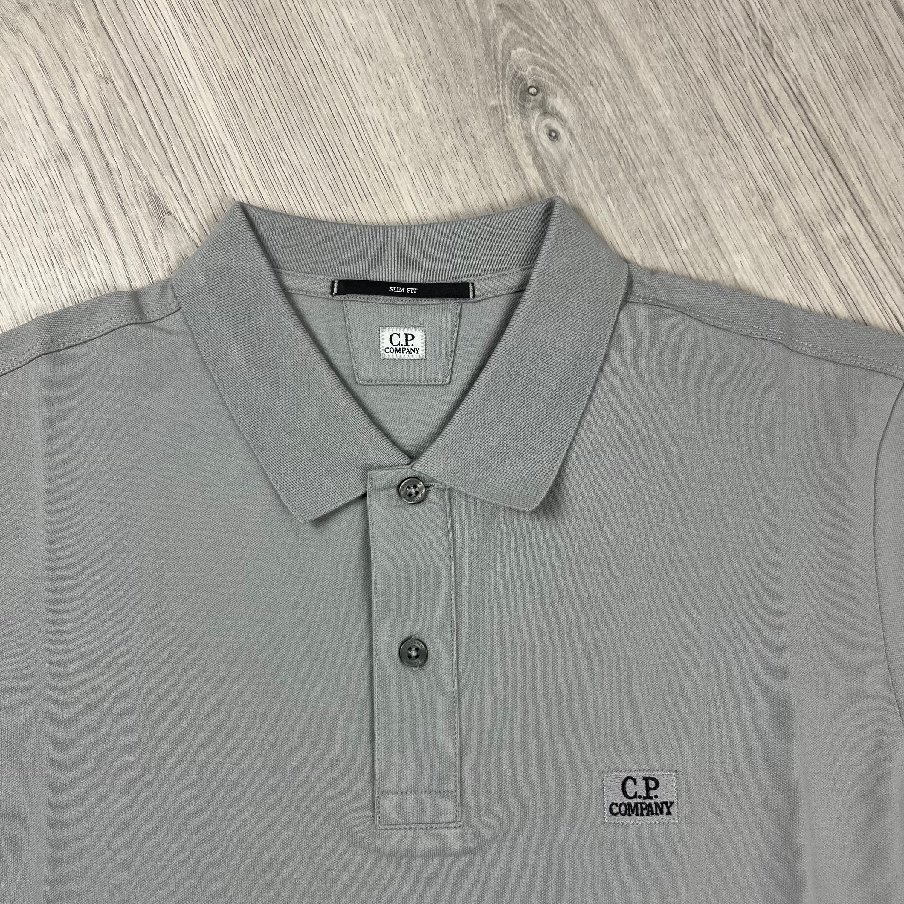 CP Company Piquet Polo Shirt - Drizzle