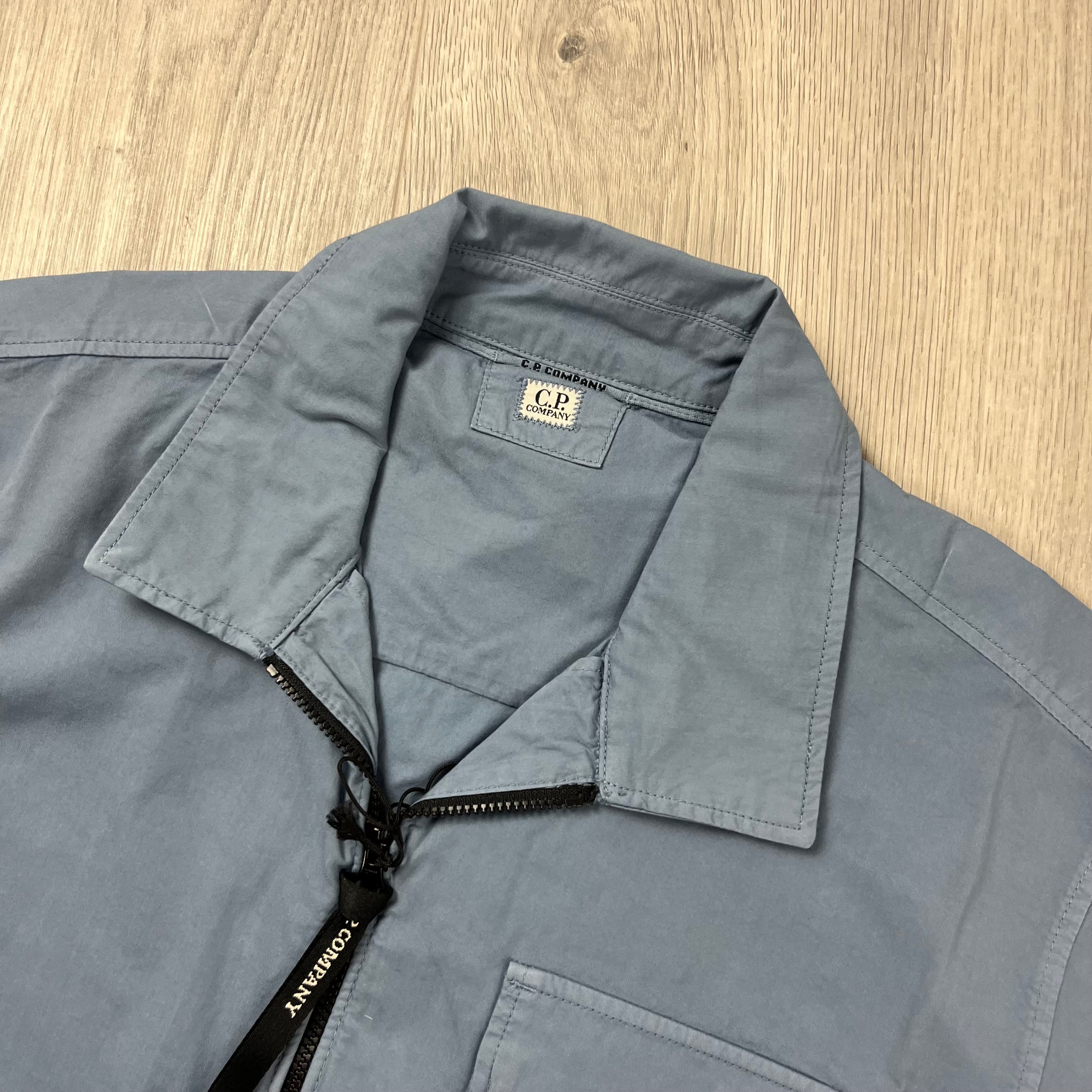 CP Company Zip Overshirt - Flint Stone