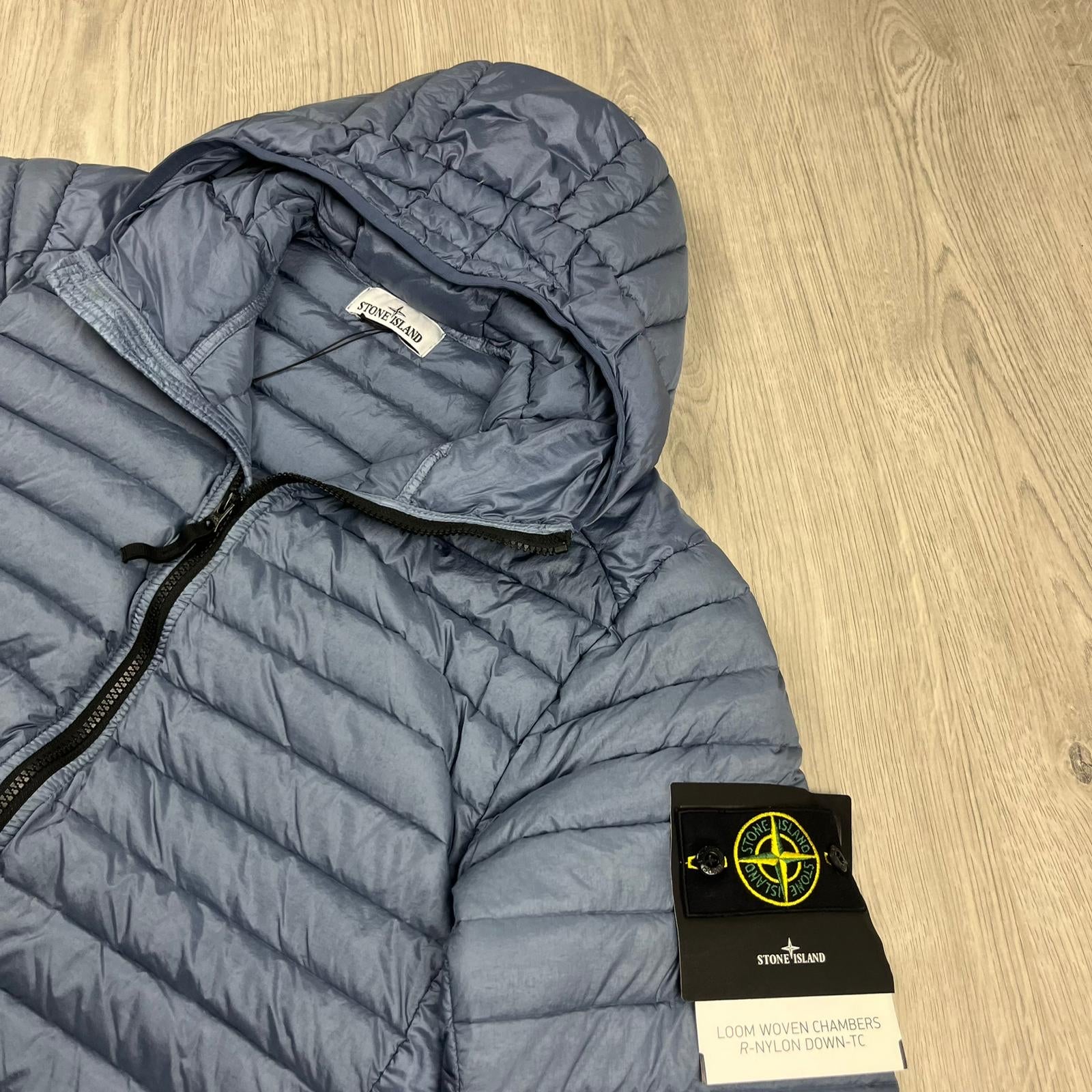 Stone Island Woven Down Jacket - Avio Blue