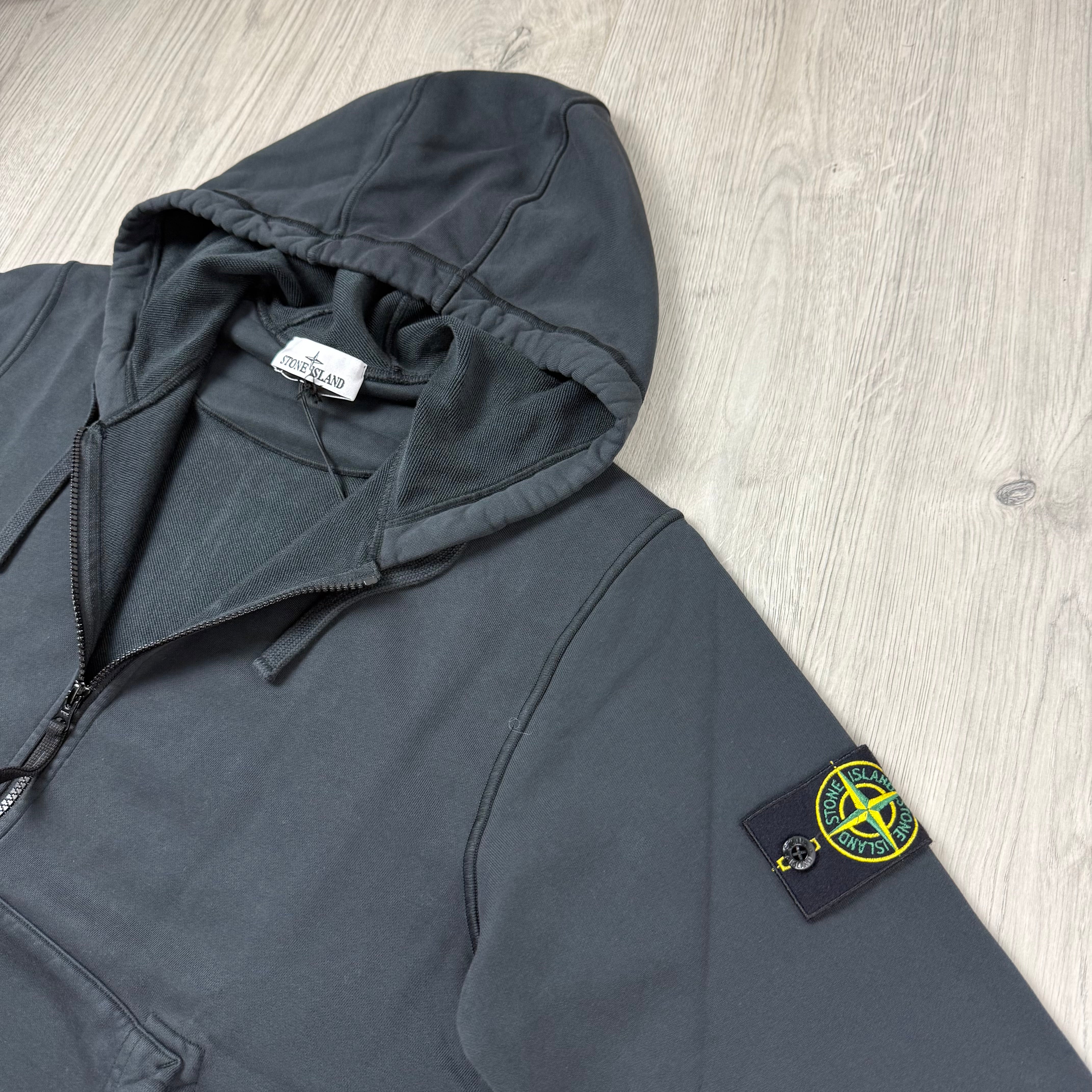Stone Island Zip Hoodie - Charcoal