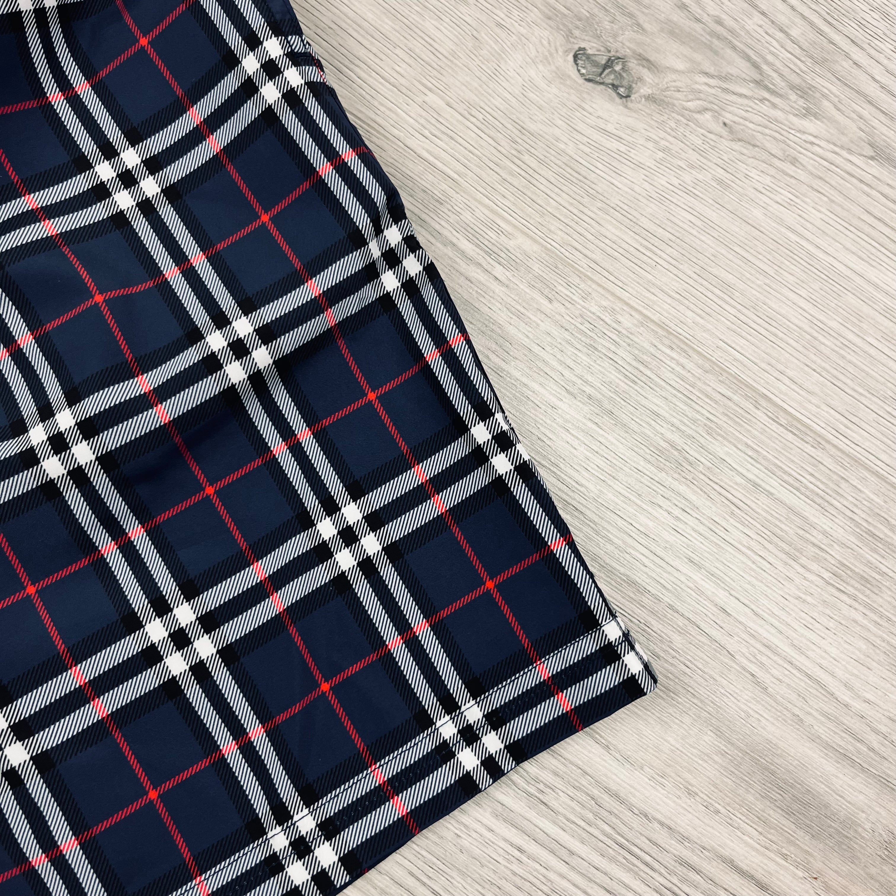 Burberry Check Swim Shorts - Navy