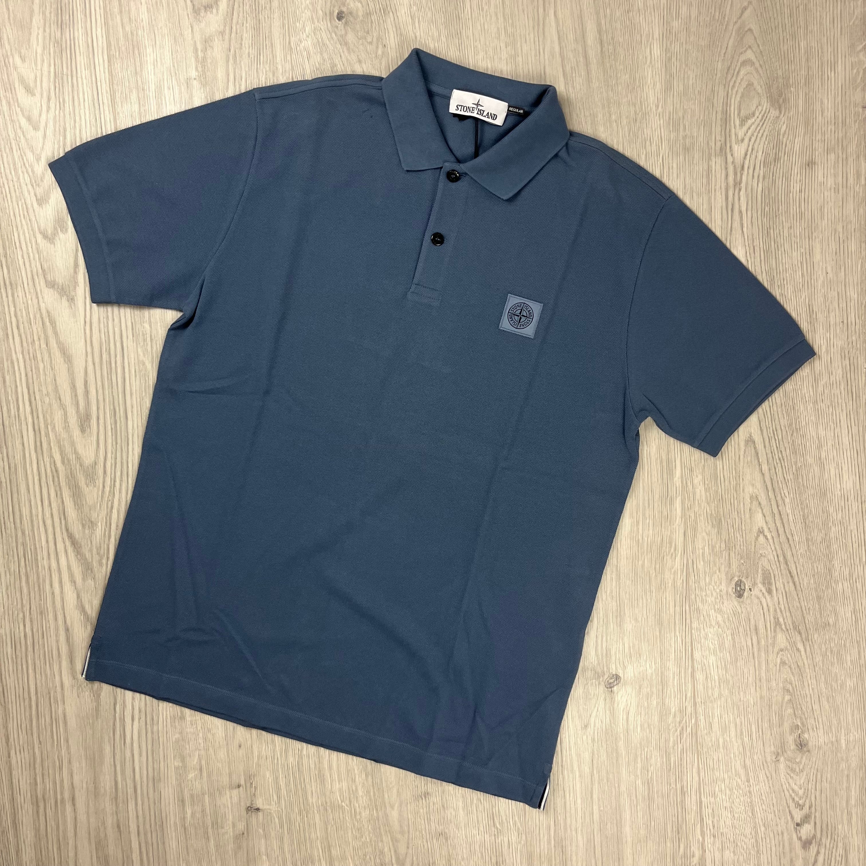 Stone Island Patch Polo Shirt - Avio Blue