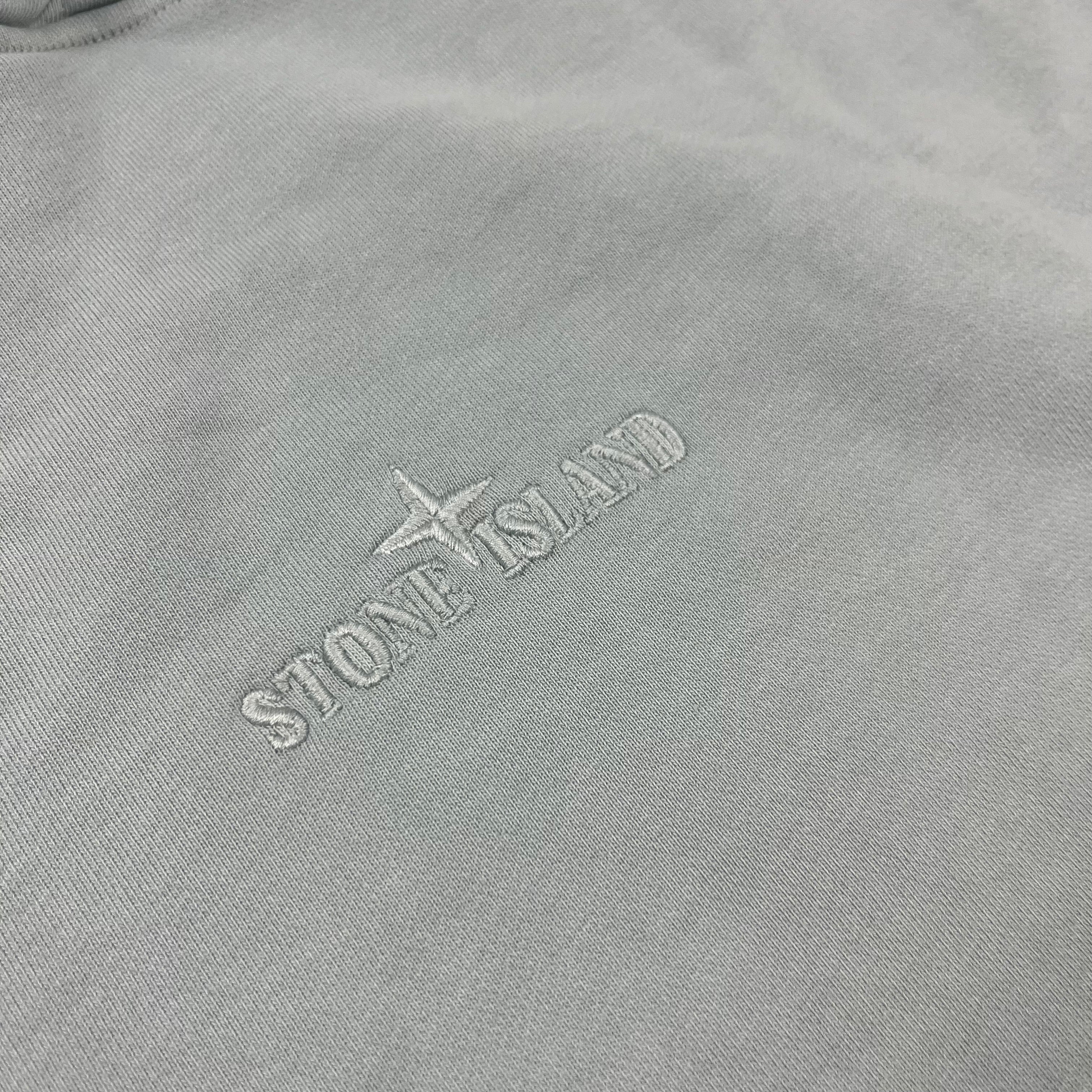 Stone Island Embroidered Hoodie - Sky Blue