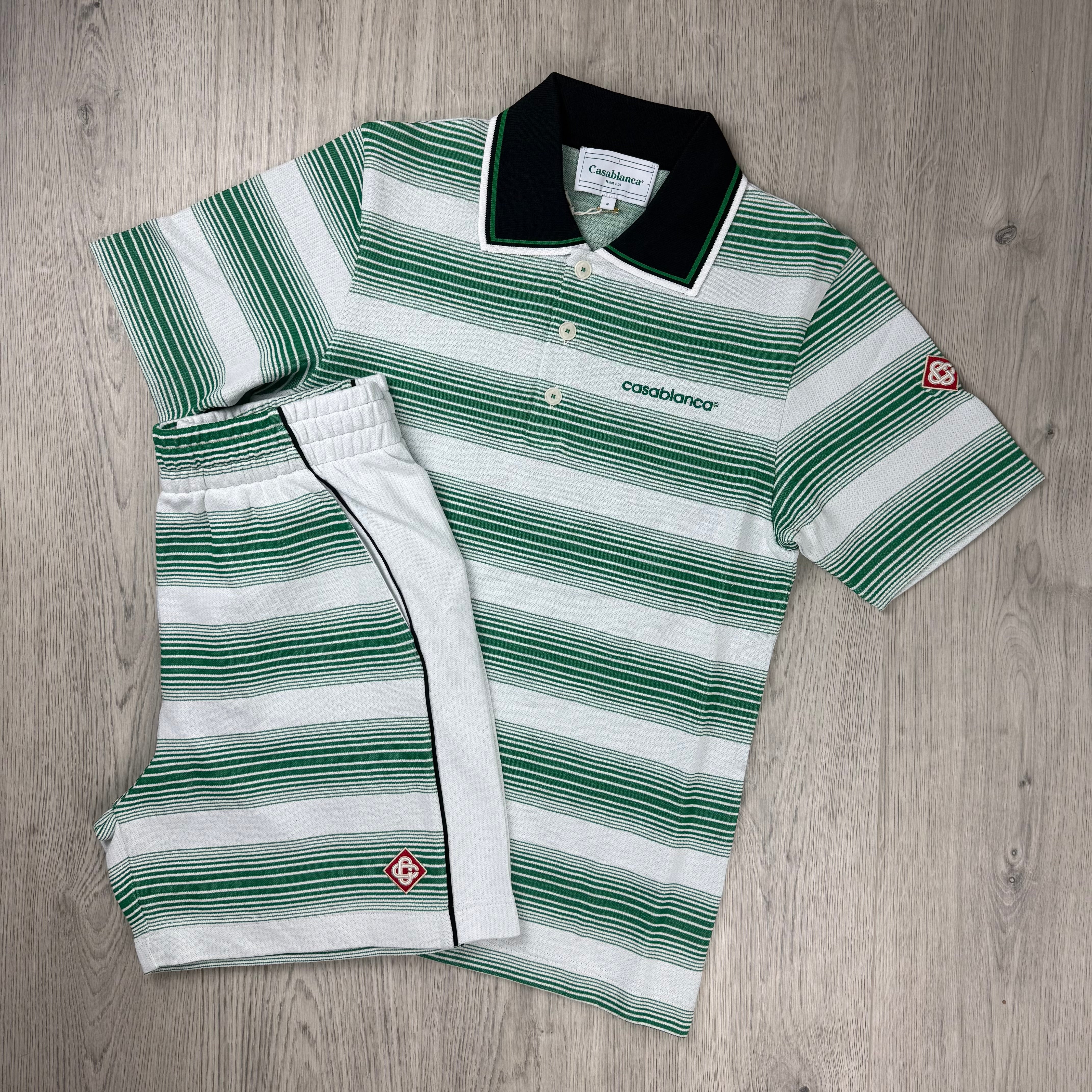 Casablanca 'Gradient Stripe' Set - White/Green