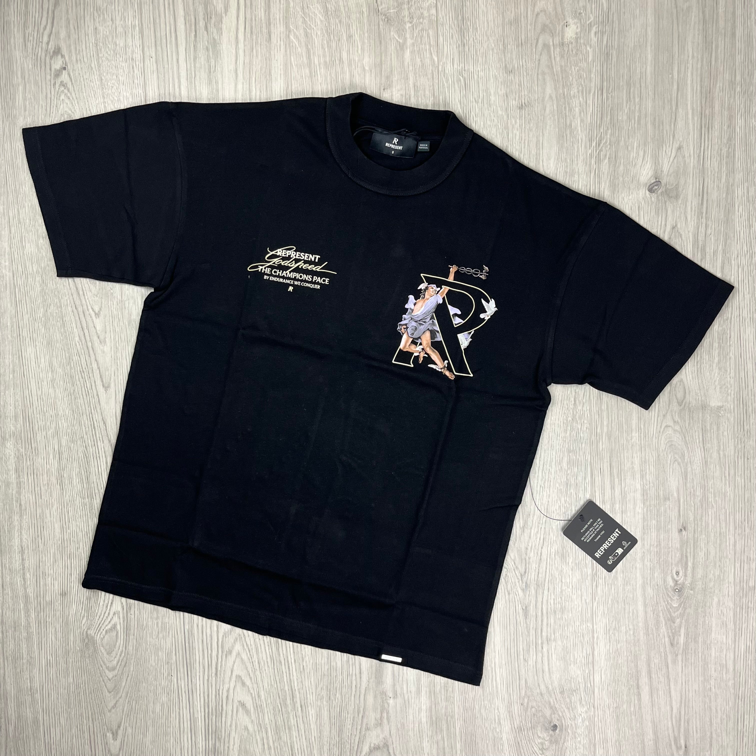 Represent Hermes T-Shirt -  Black