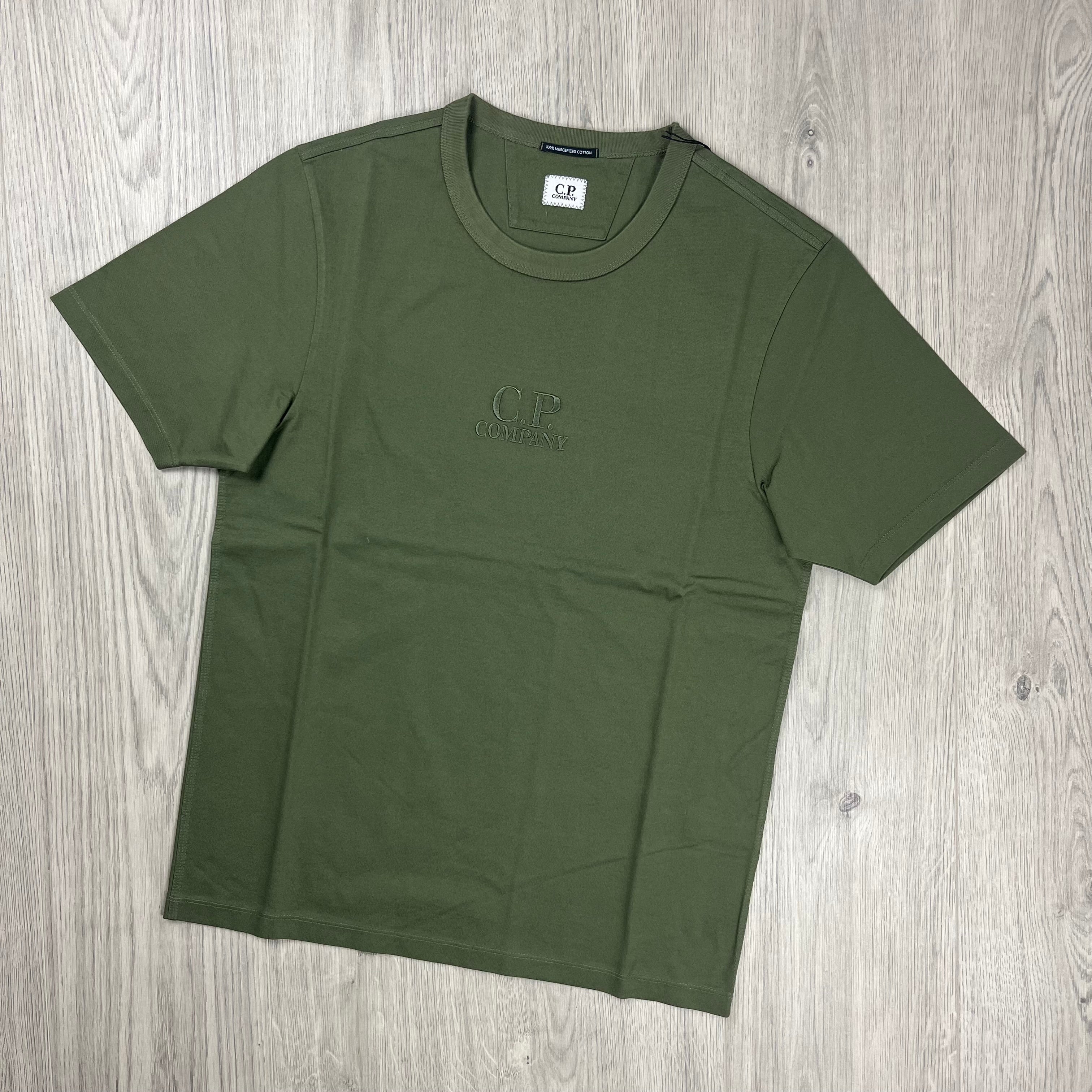 CP Company Embroidered T-Shirt - Bronze Green