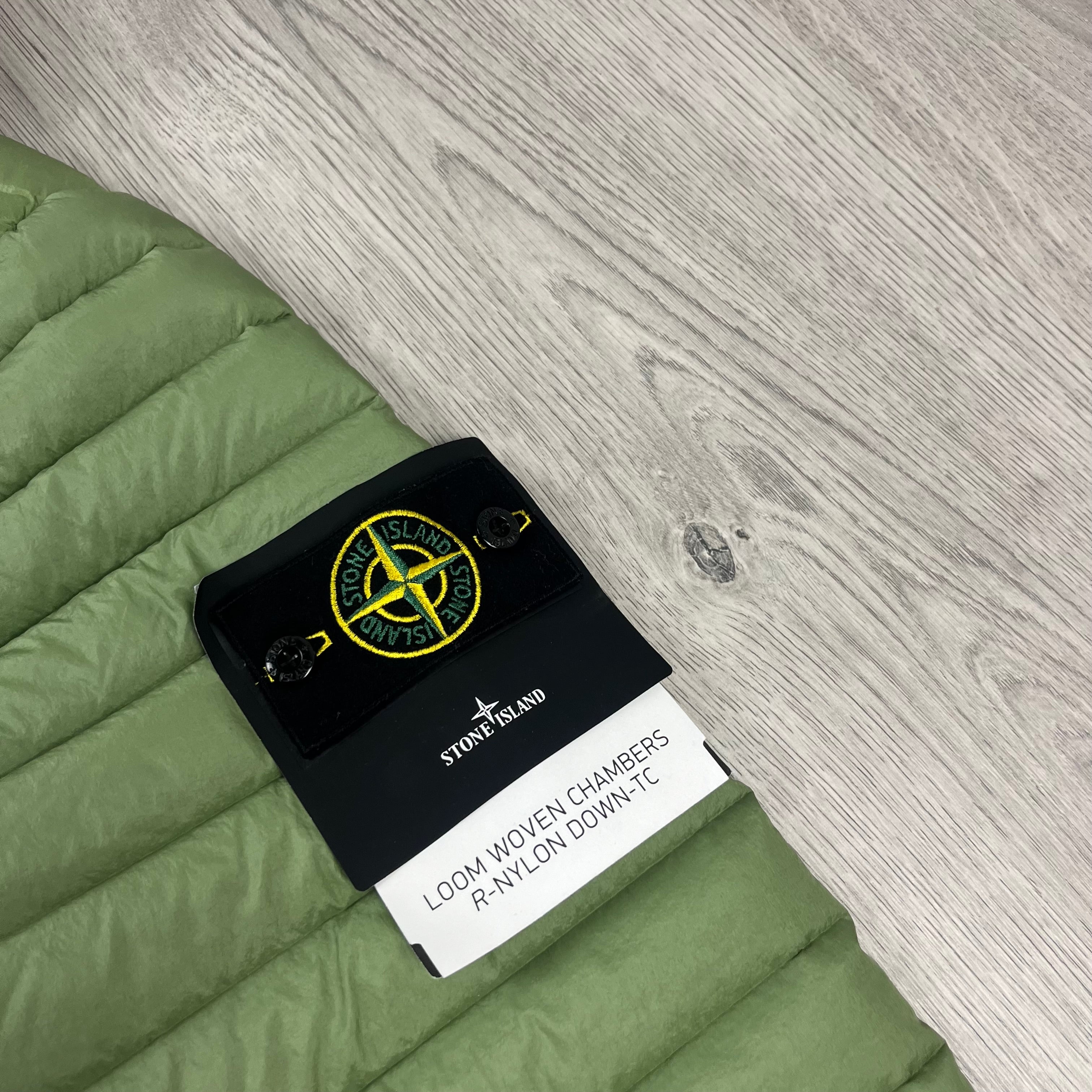 Stone Island Woven Down Jacket - Sage Green