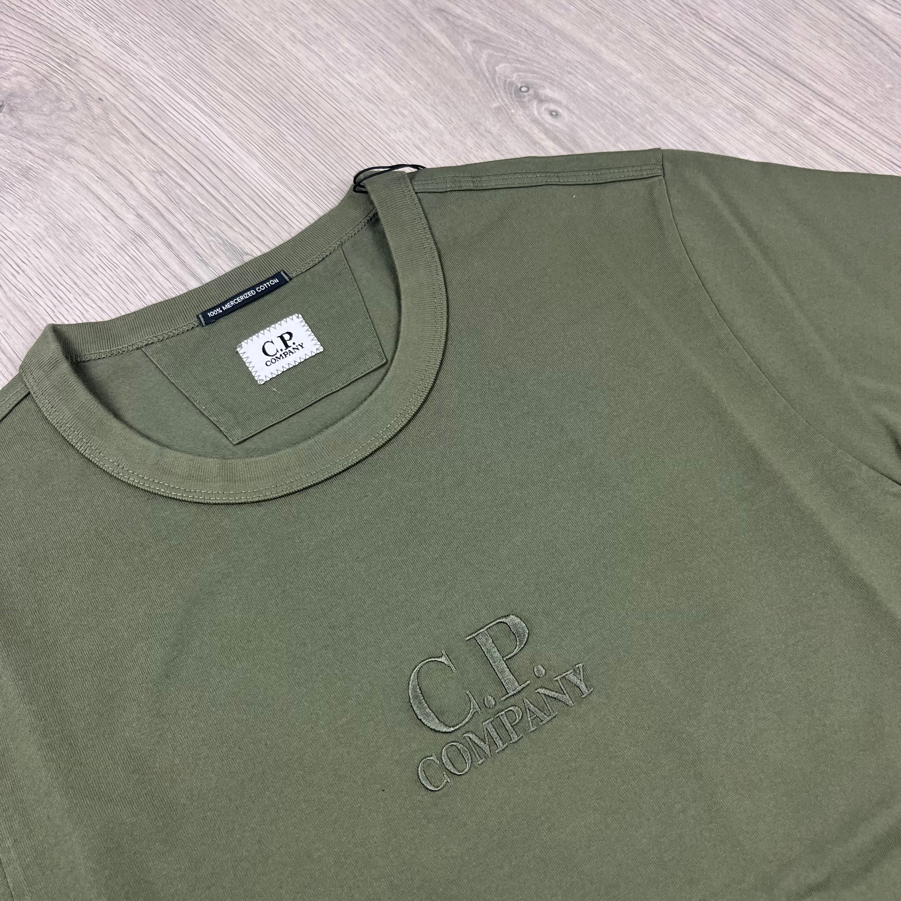 CP Company Embroidered T-Shirt - Bronze Green