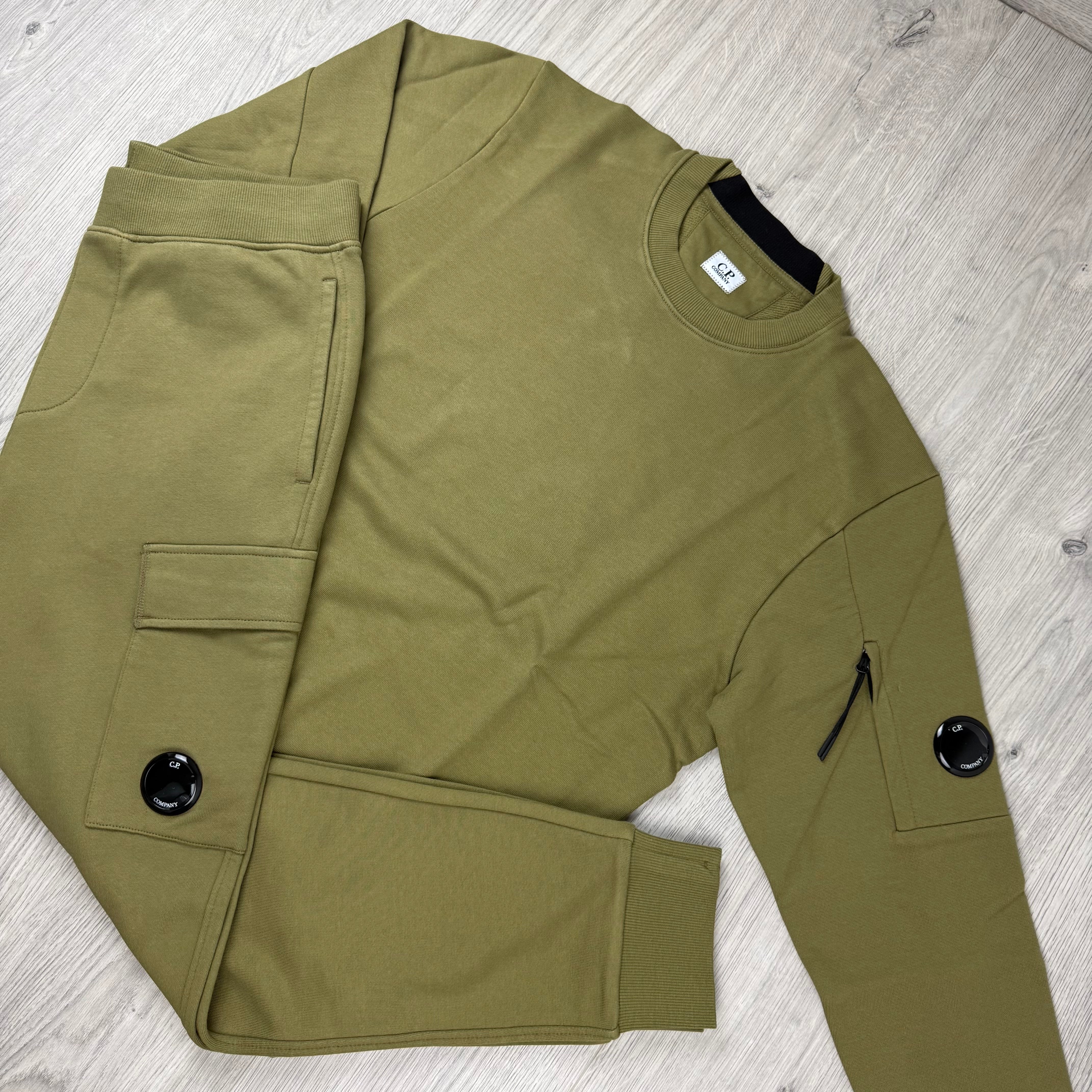 CP Company Raised Fleece Tracksuit - Dried Herb