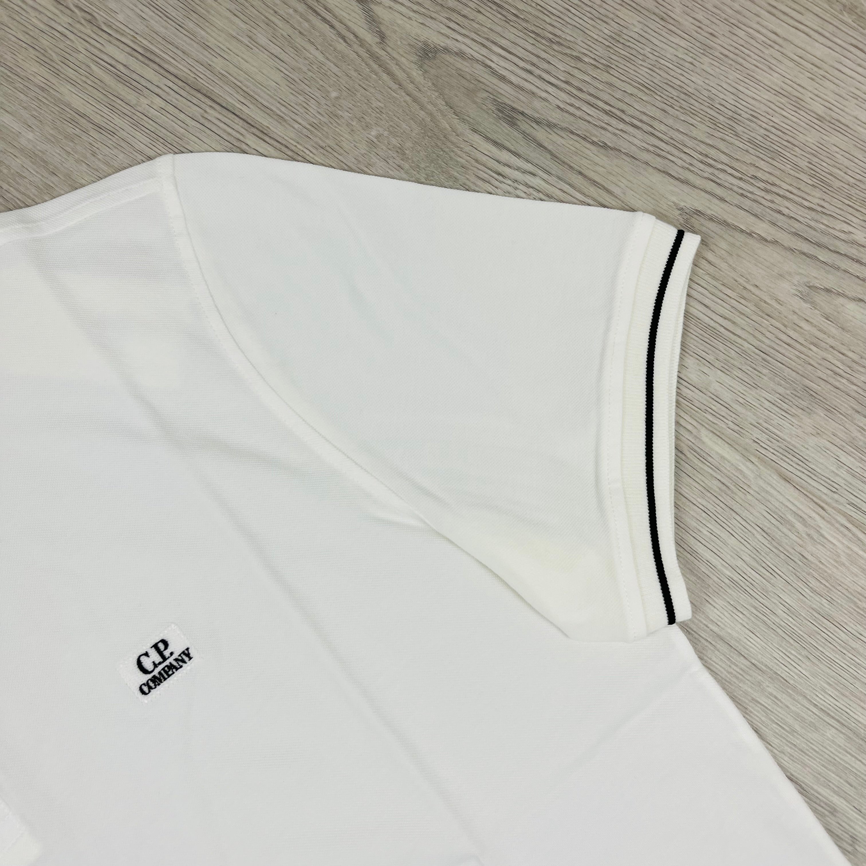 CP Company Piquet Polo Shirt - White