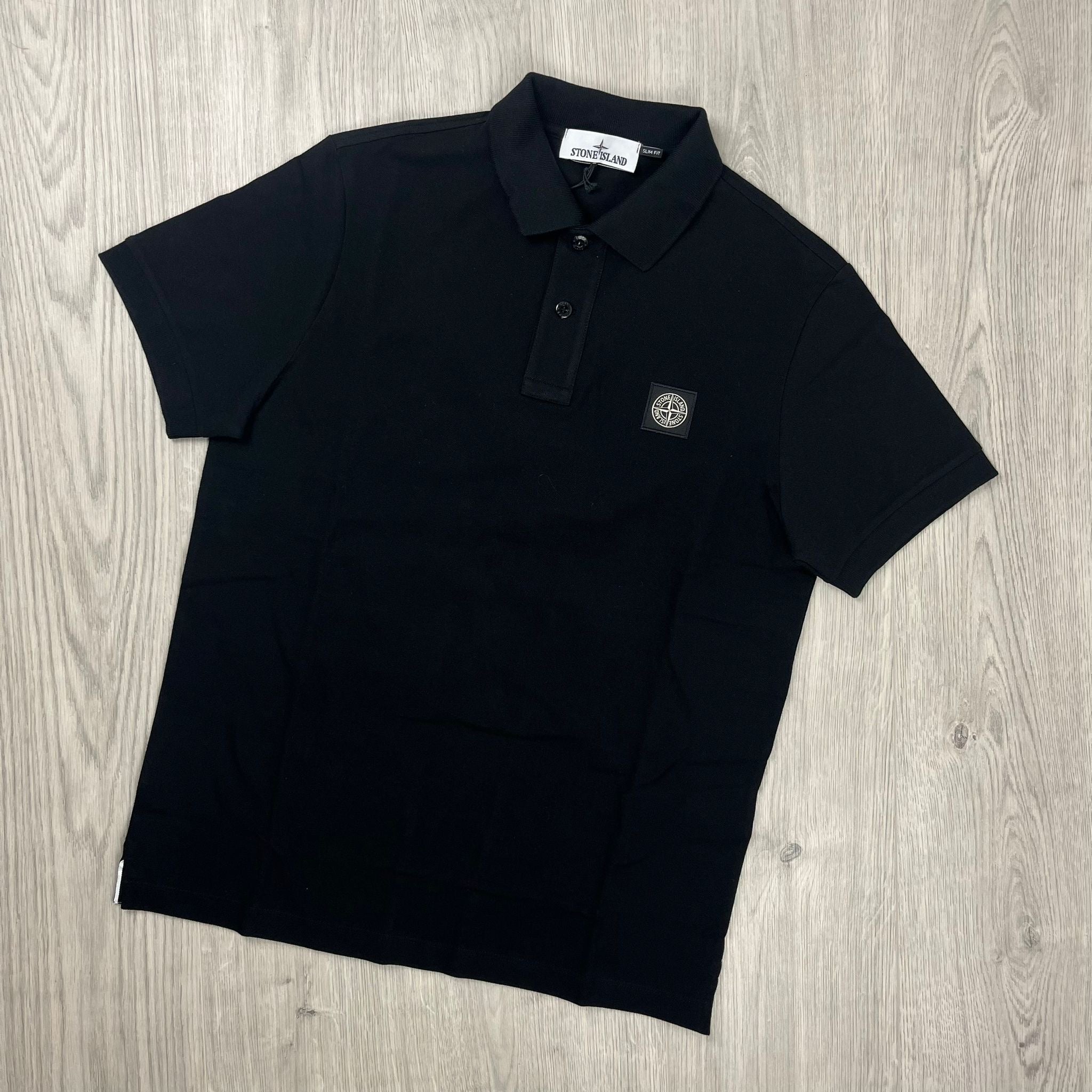 Stone Island Patch Polo Shirt - Black