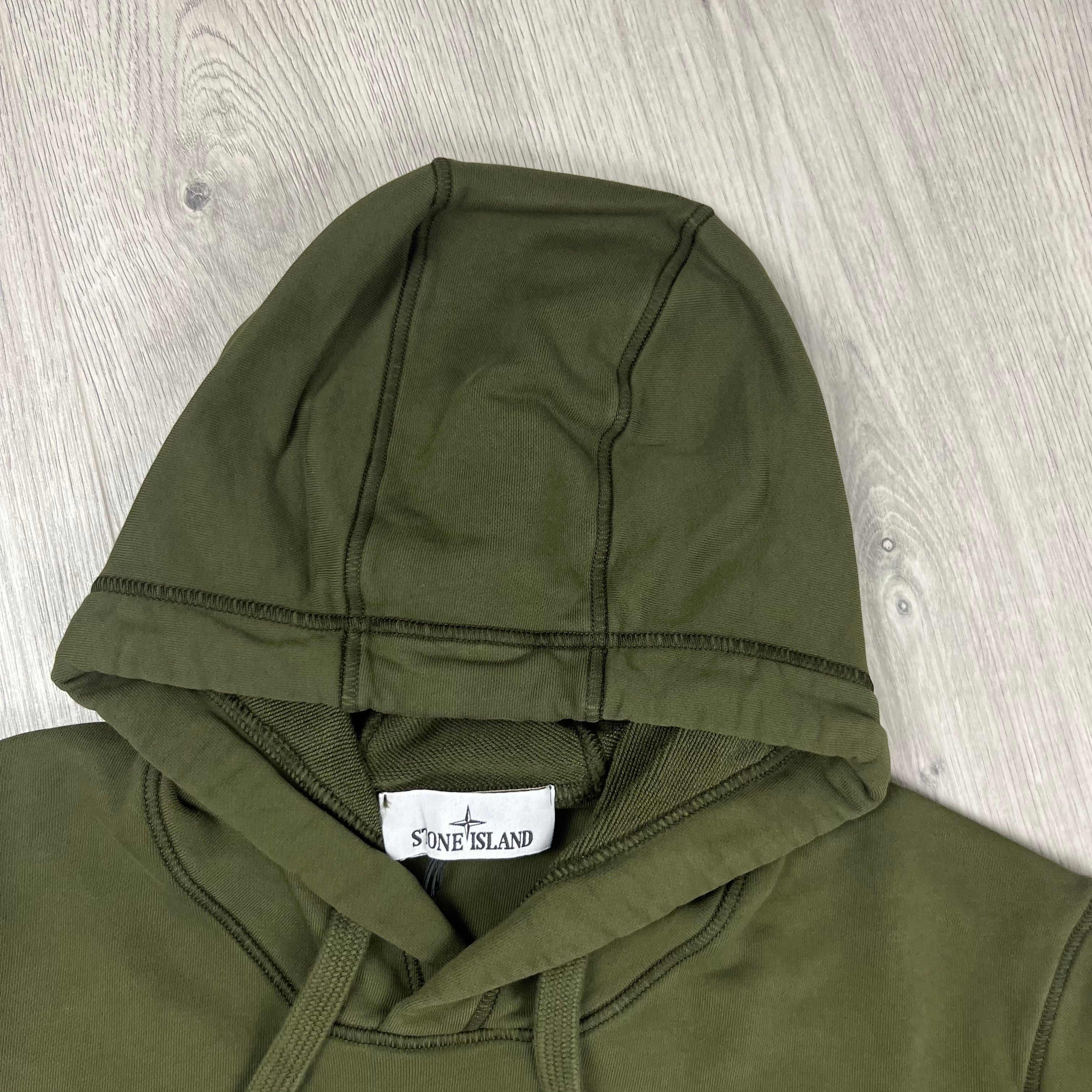 Stone Island Dyed Hoodie - Olive