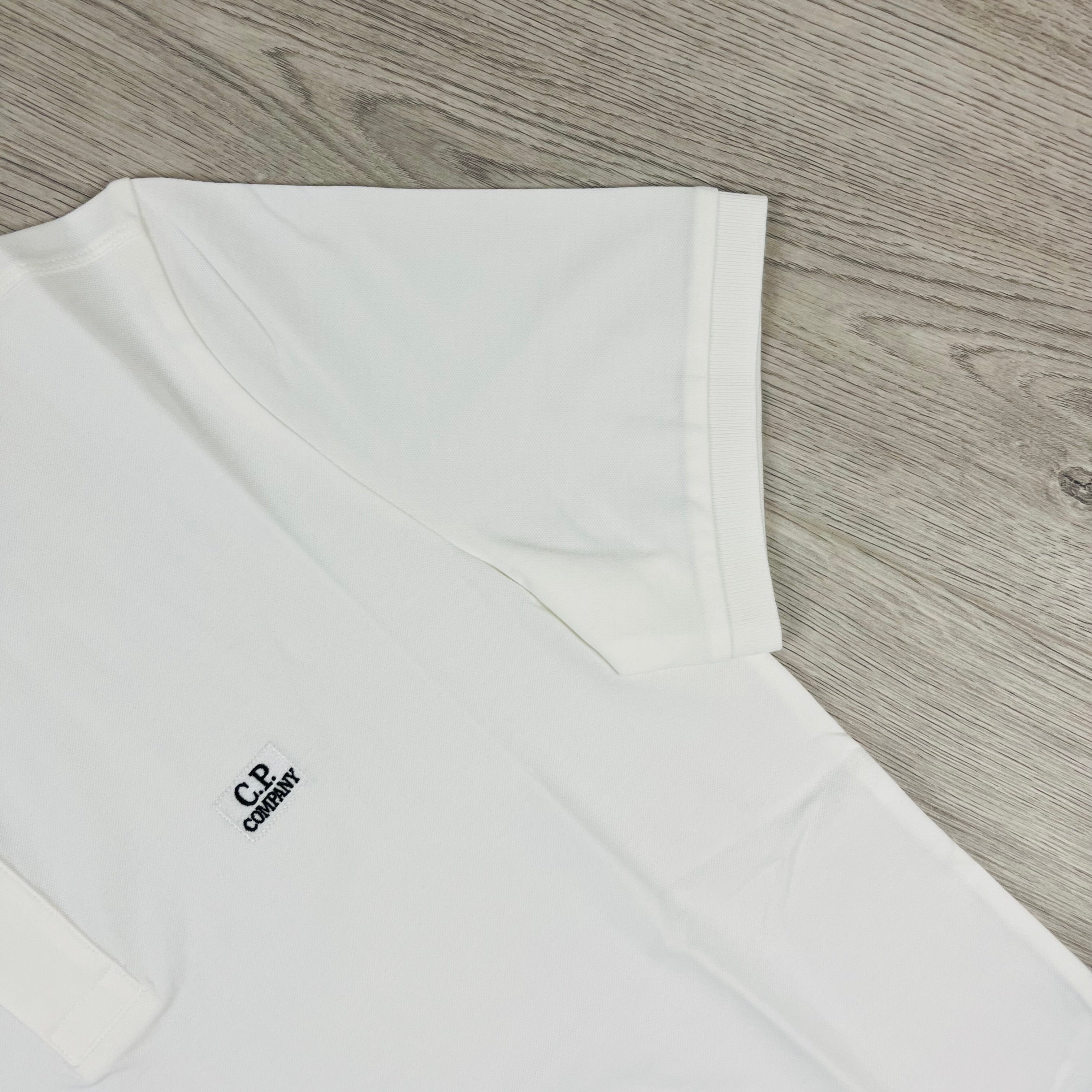 CP Company Piquet Polo Shirt - White