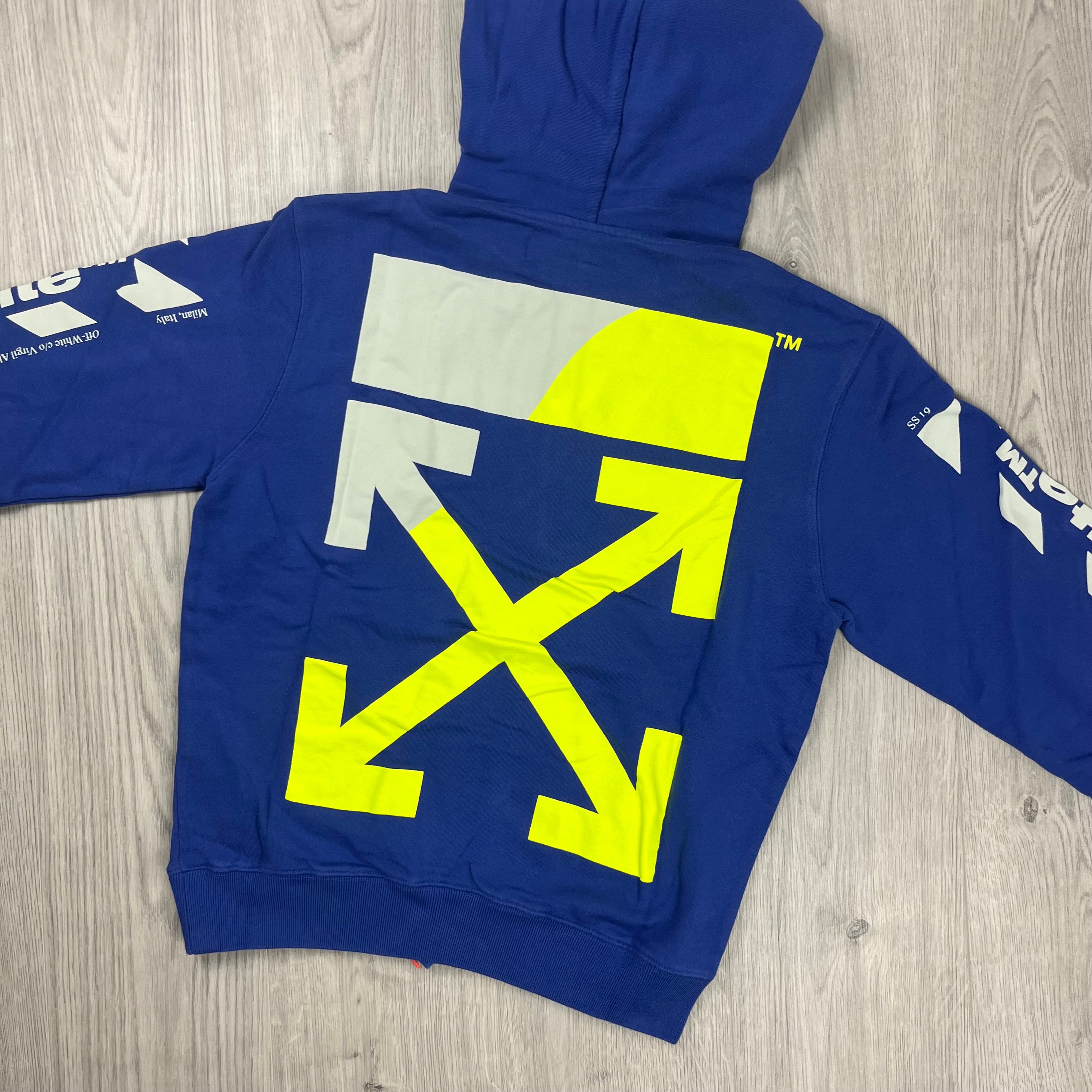 Off-White Split Logo Hoodie - Blue