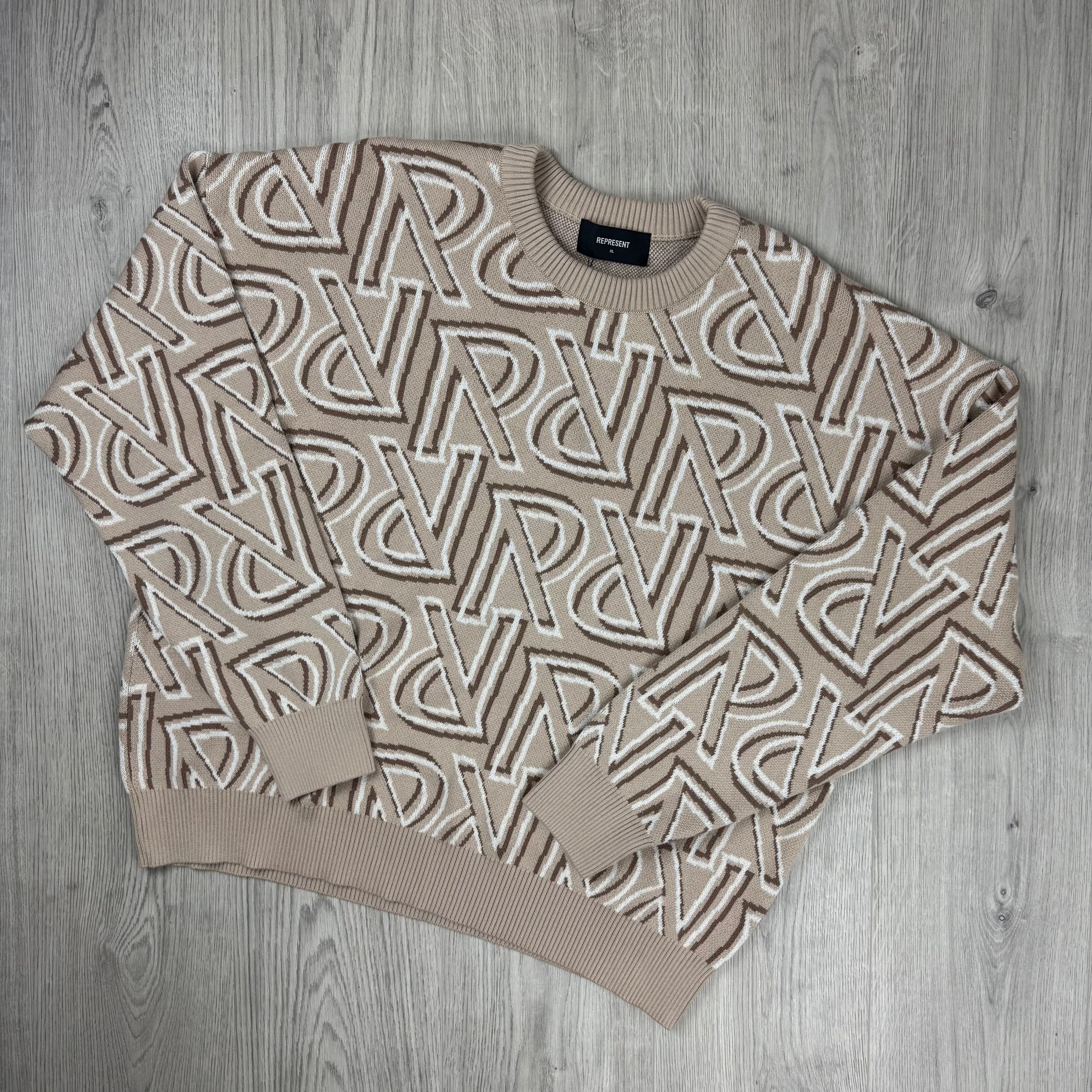 Represent Monogram Knit Sweatshirt - Cashmere