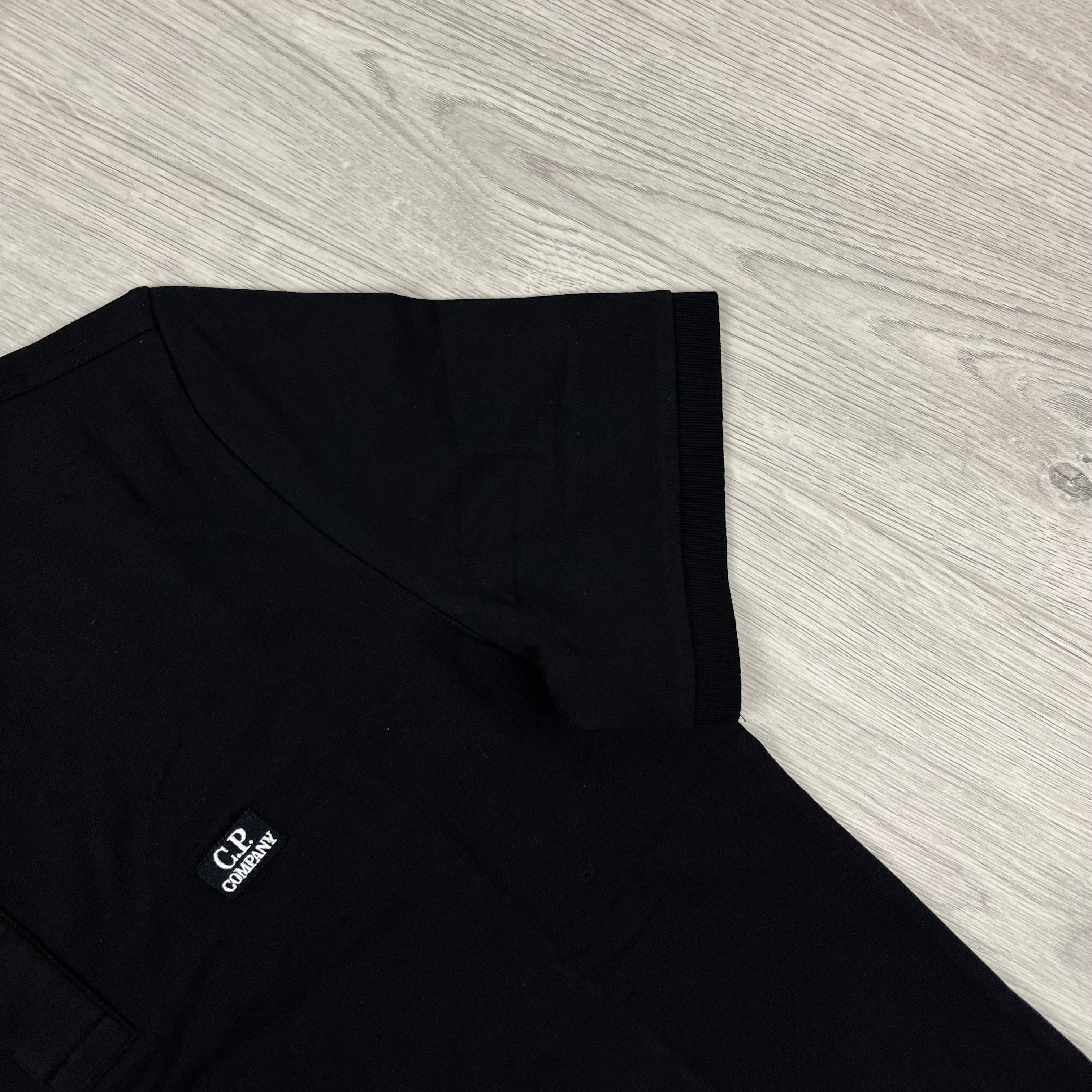 CP Company Piquet Polo Shirt - Black