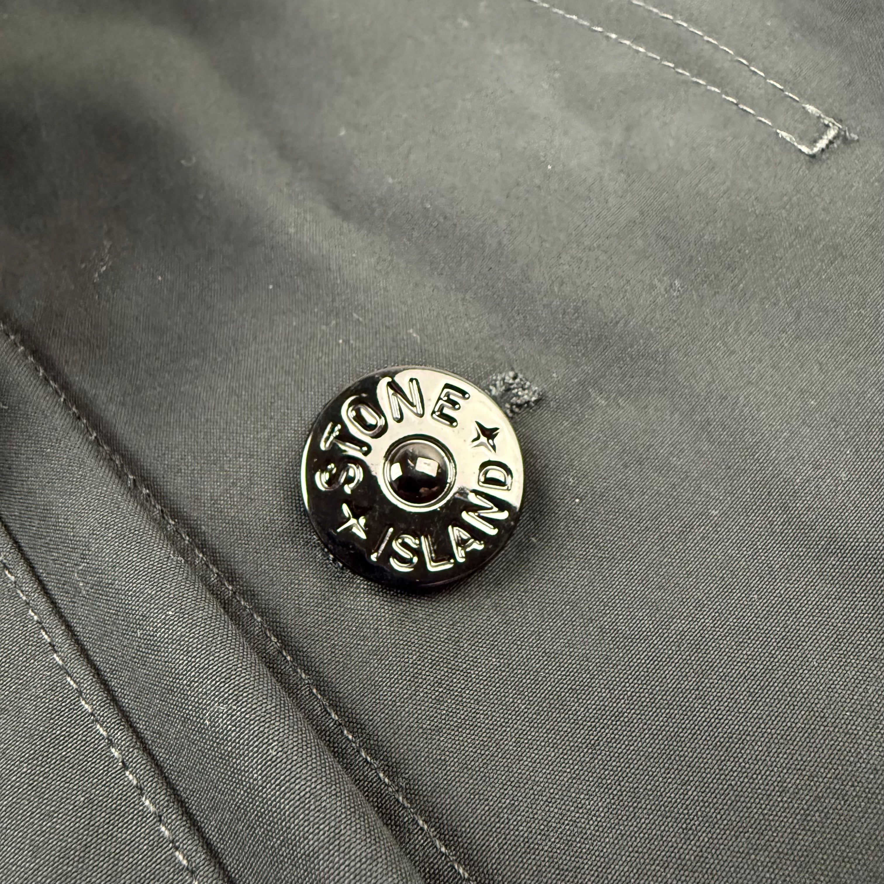 Stone Island Ghost Canvas Pea Coat - Black