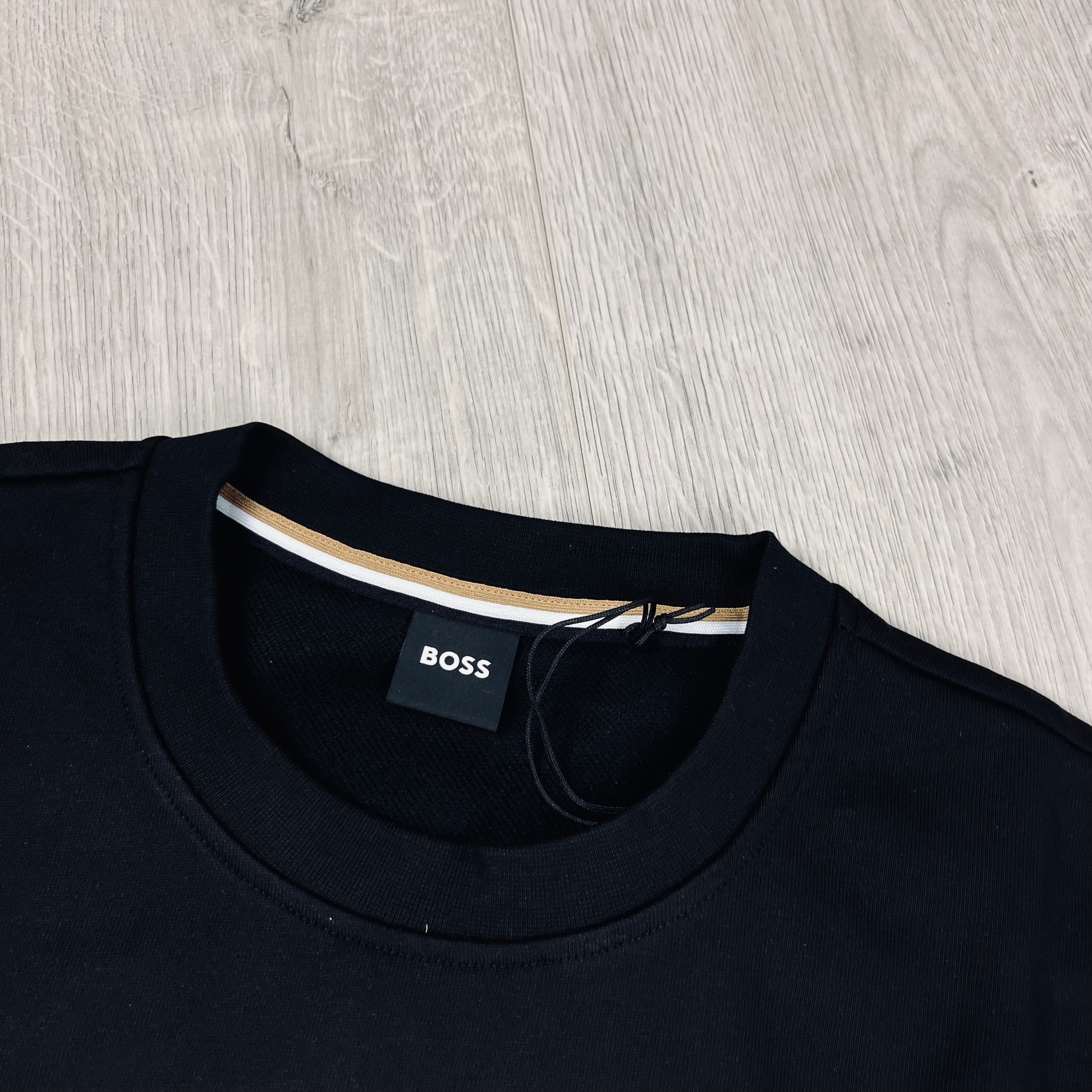 Hugo Boss Logo Sweatshirt in Black. On sale at Open Attire.