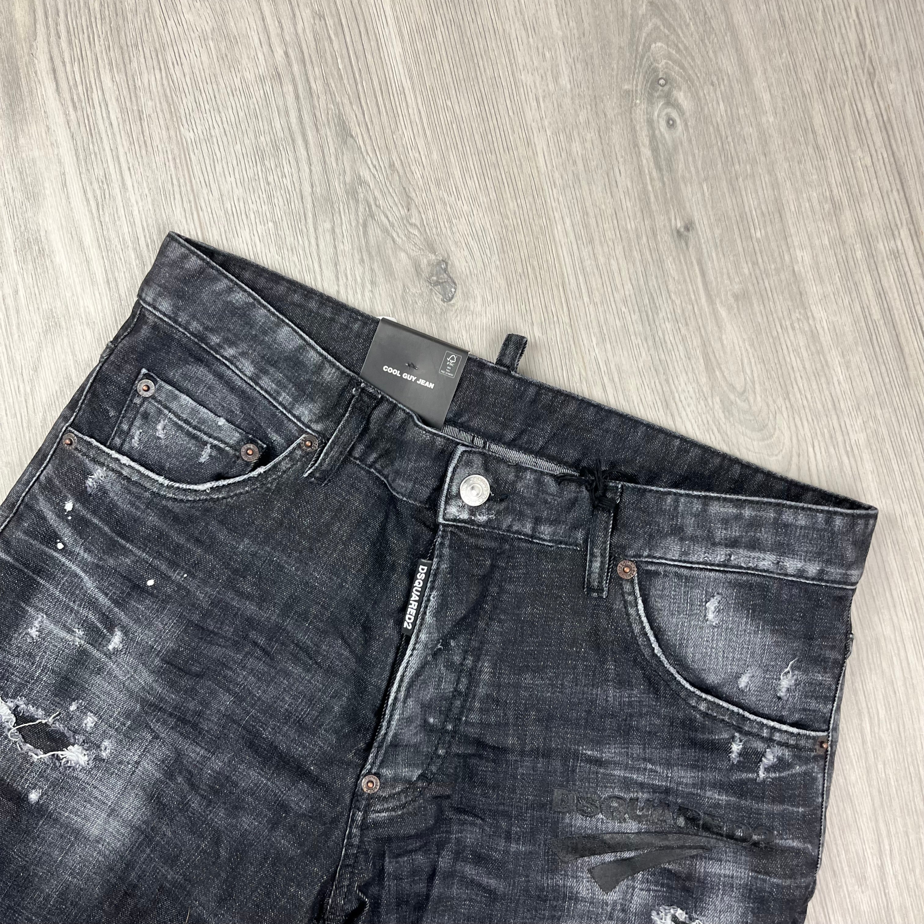 DSQUARED2 'Cool Guy' jeans in black. On sale at Open Attire.