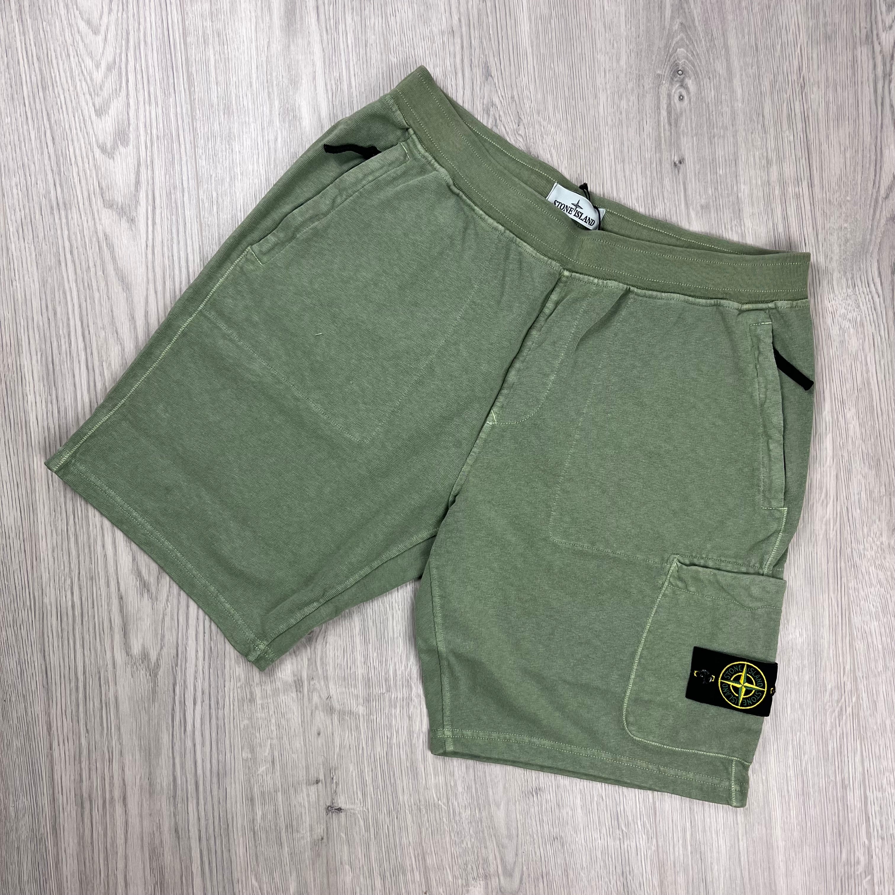 Stone Island Jersey Shorts - Sage Green