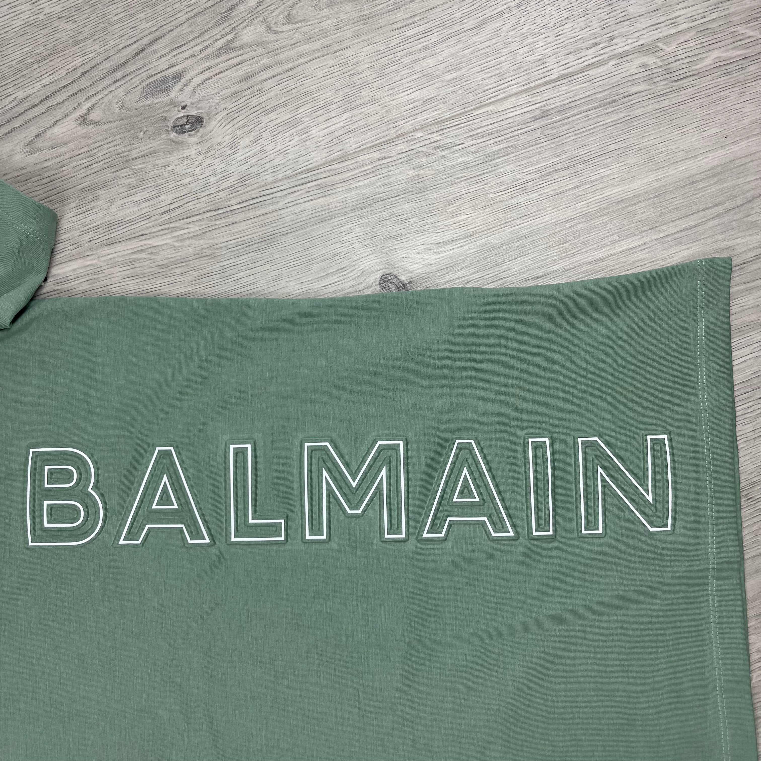 Balmain Embossed T-Shirt - Sage