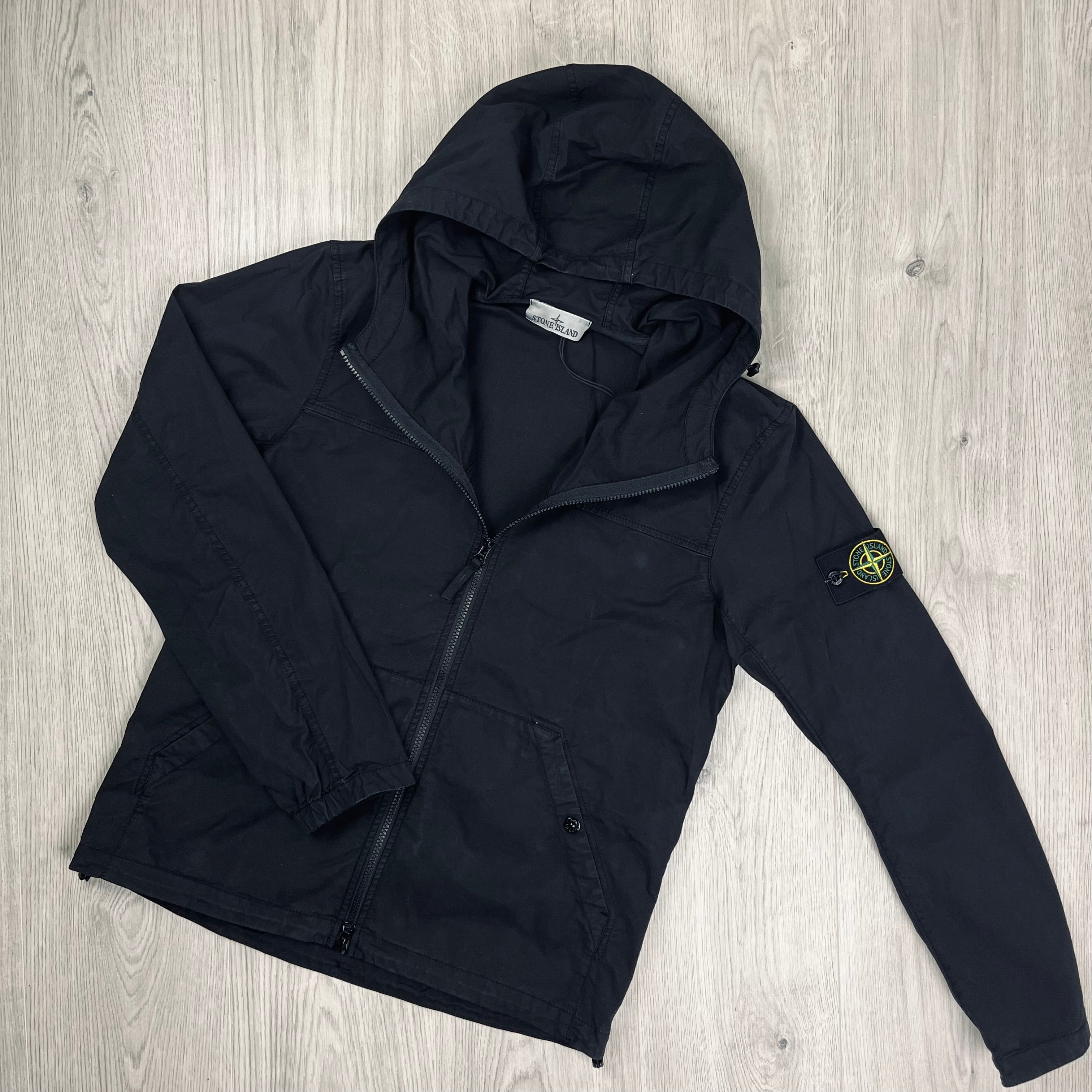 Stone Island Supima Cotton Hooded Overshirt in Black. On sale at Open Attire.