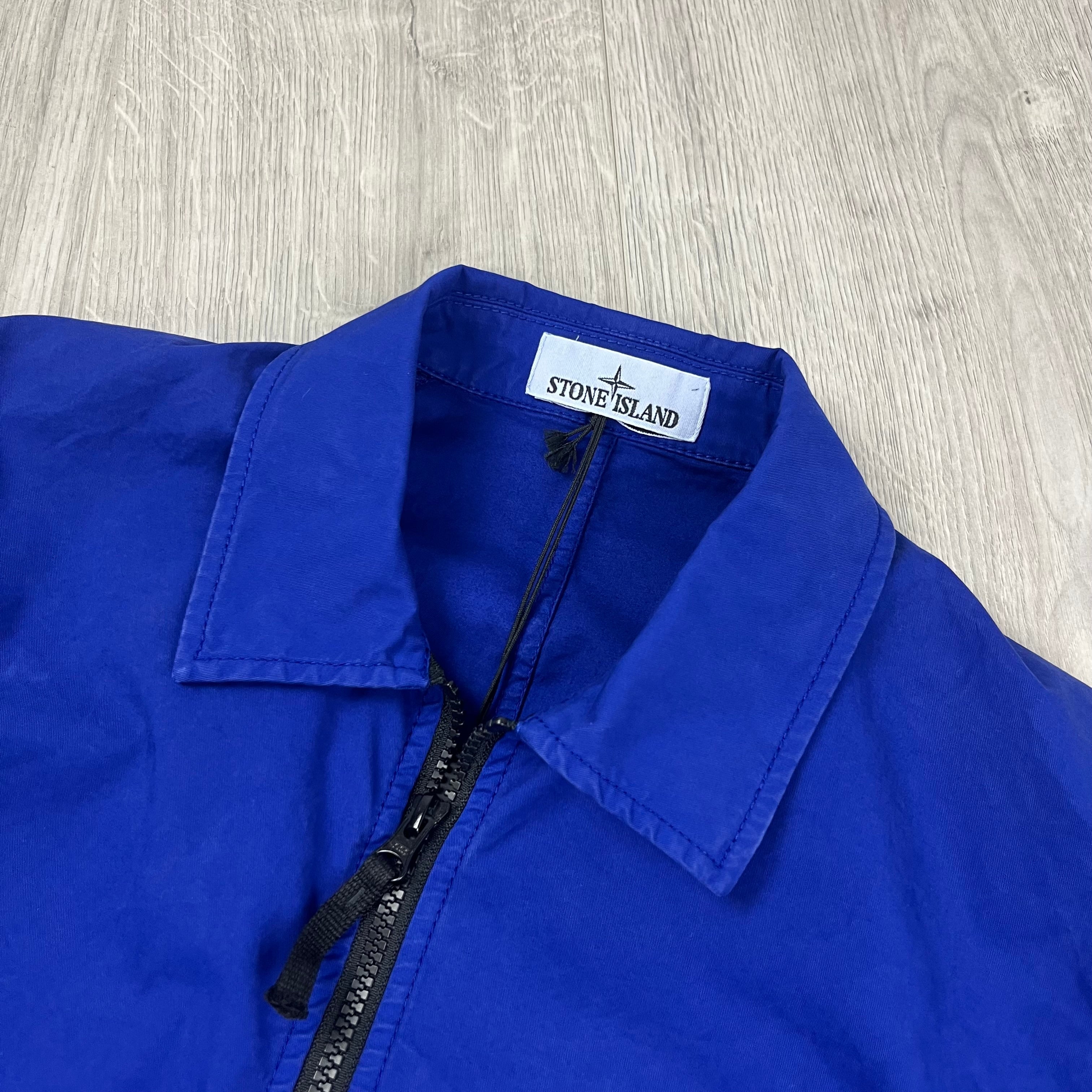 Stone Island Gabardine Overshirt in Bluette. On sale at Open Attire.