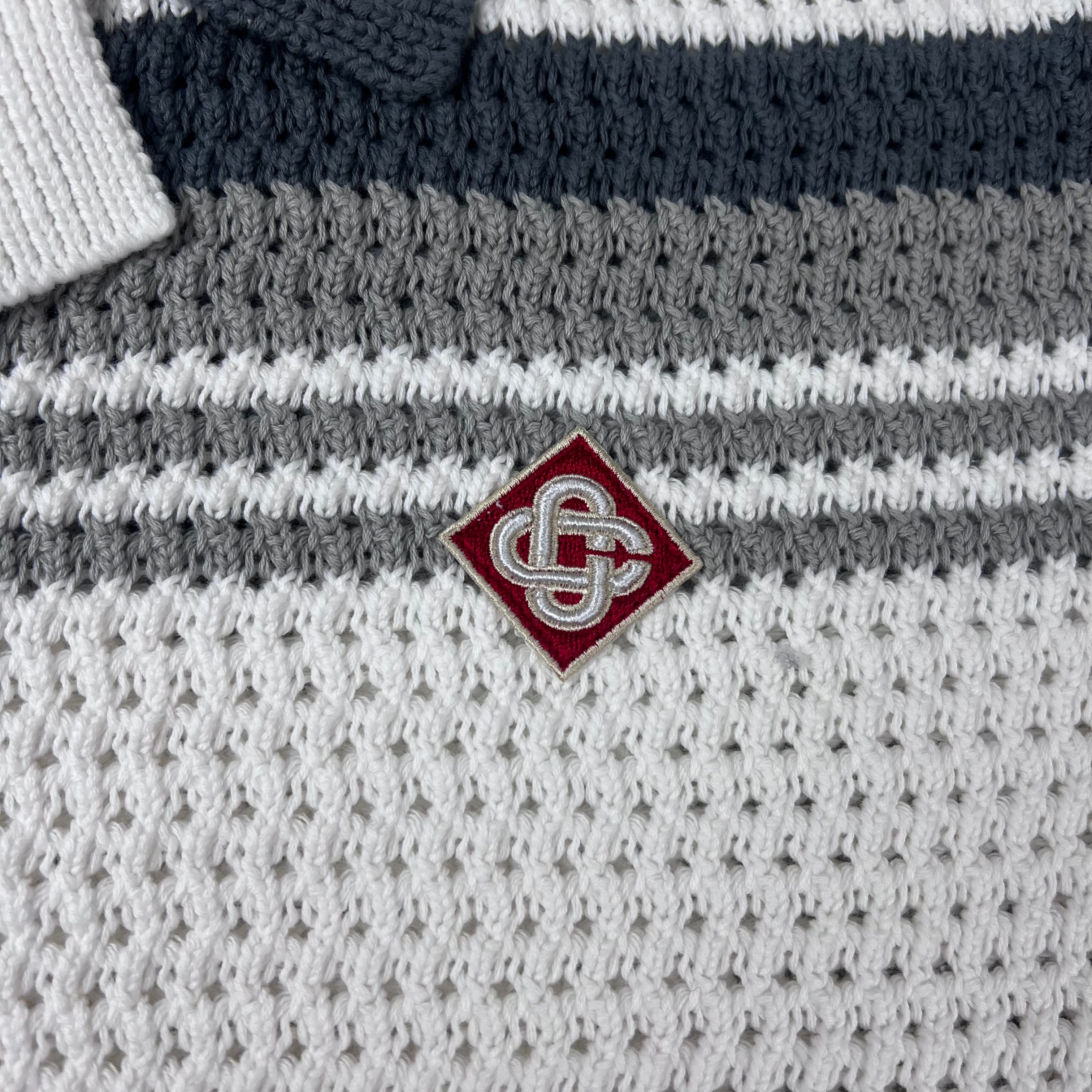 Casablanca Stripe Crochet Shirt - White
