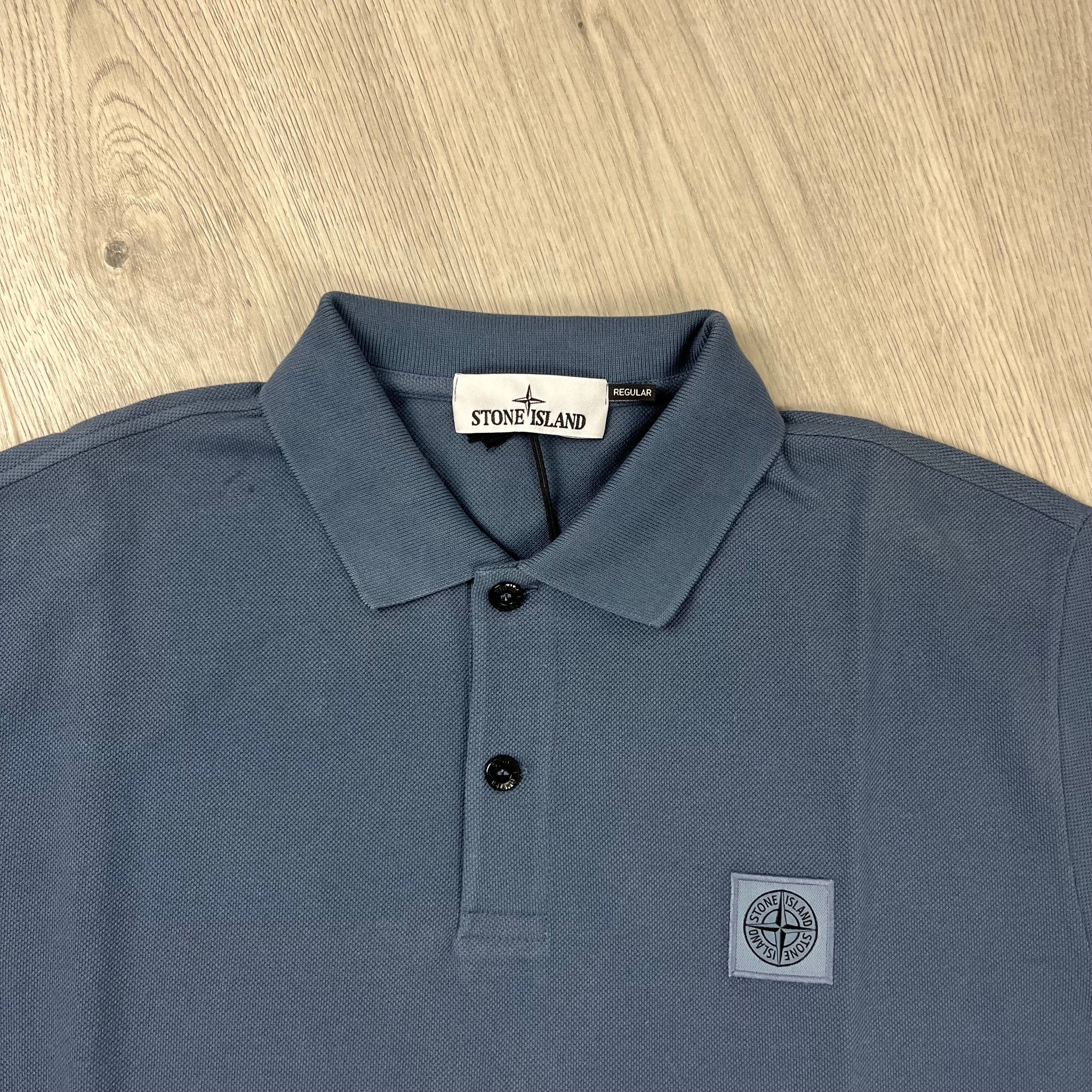 Stone Island Patch Polo Shirt - Avio Blue