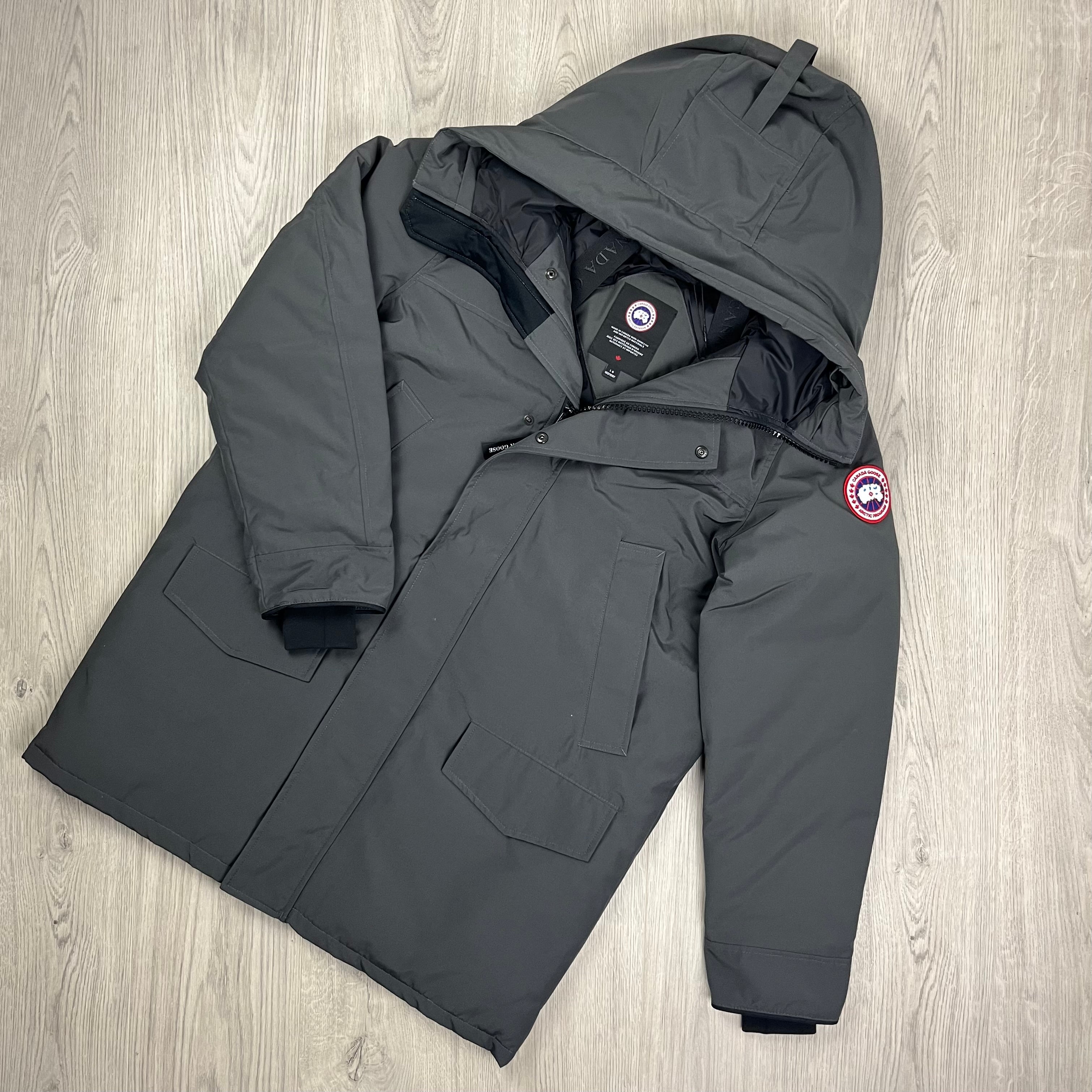 Canada Goose Langford Parka in Graphite Grey. On sale at Open Attire.