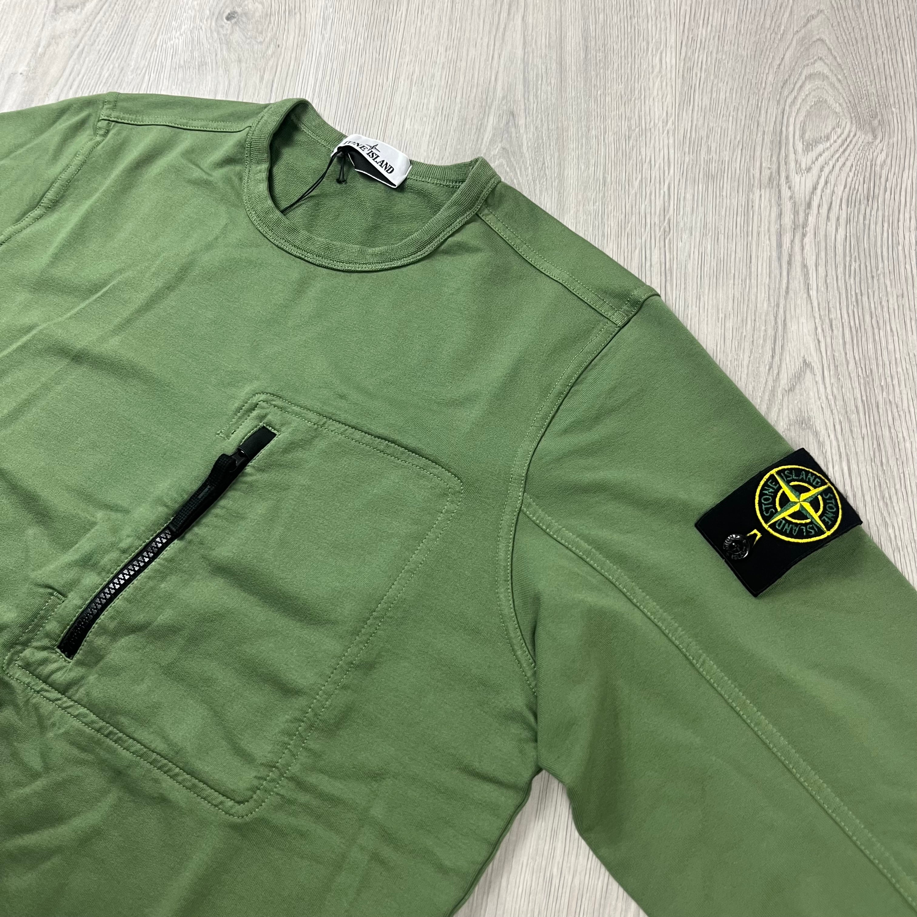 Stone Island Dyed Sweatshirt - Sage Green