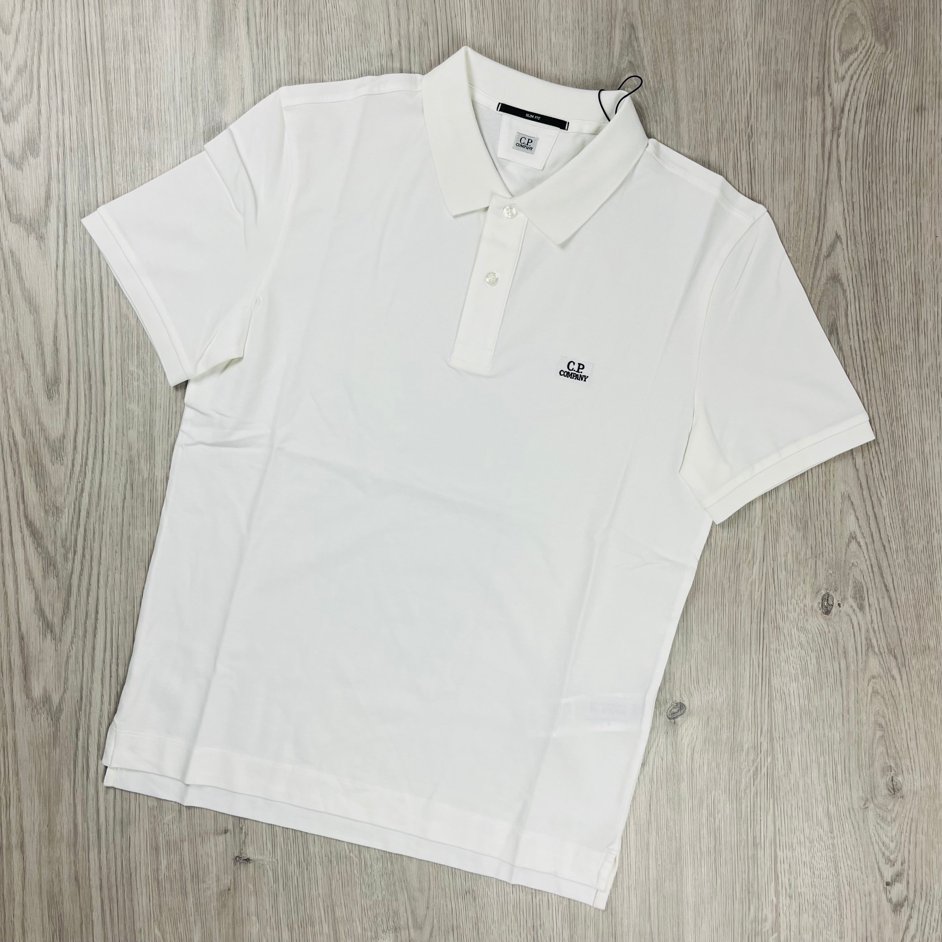 CP Company Piquet Polo Shirt - White