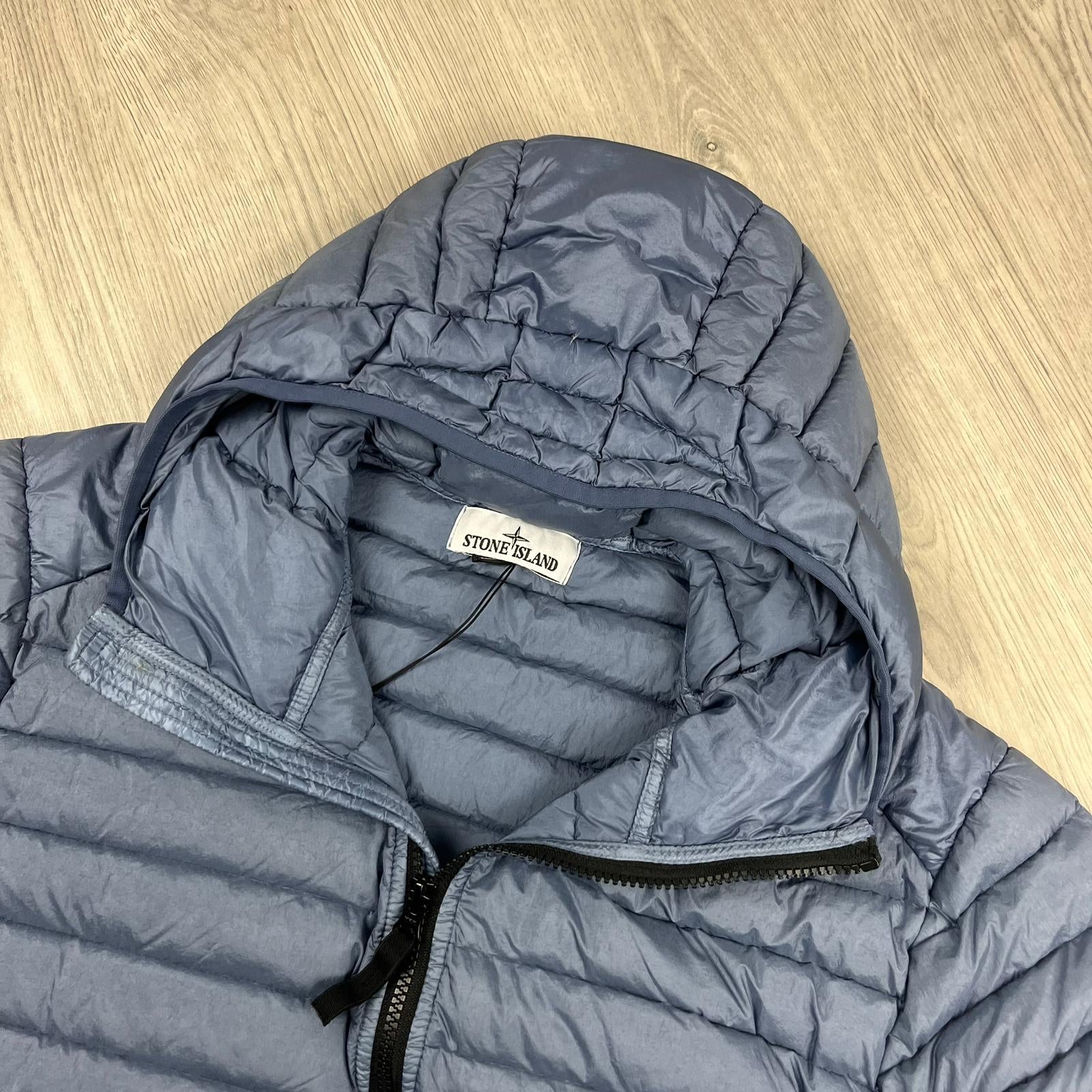 Stone Island Woven Down Jacket - Avio Blue