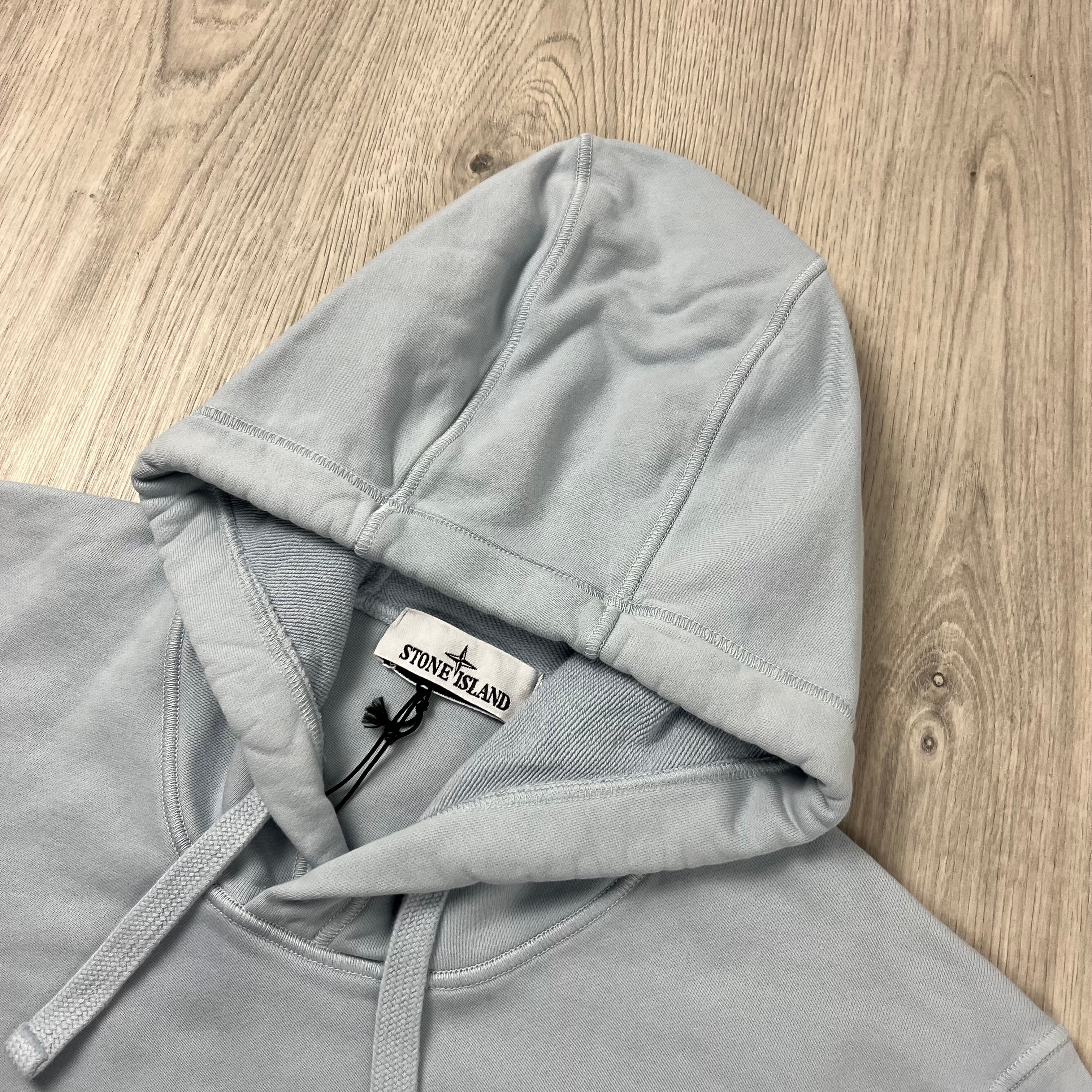 Stone Island Dyed Hoodie - Sky Blue