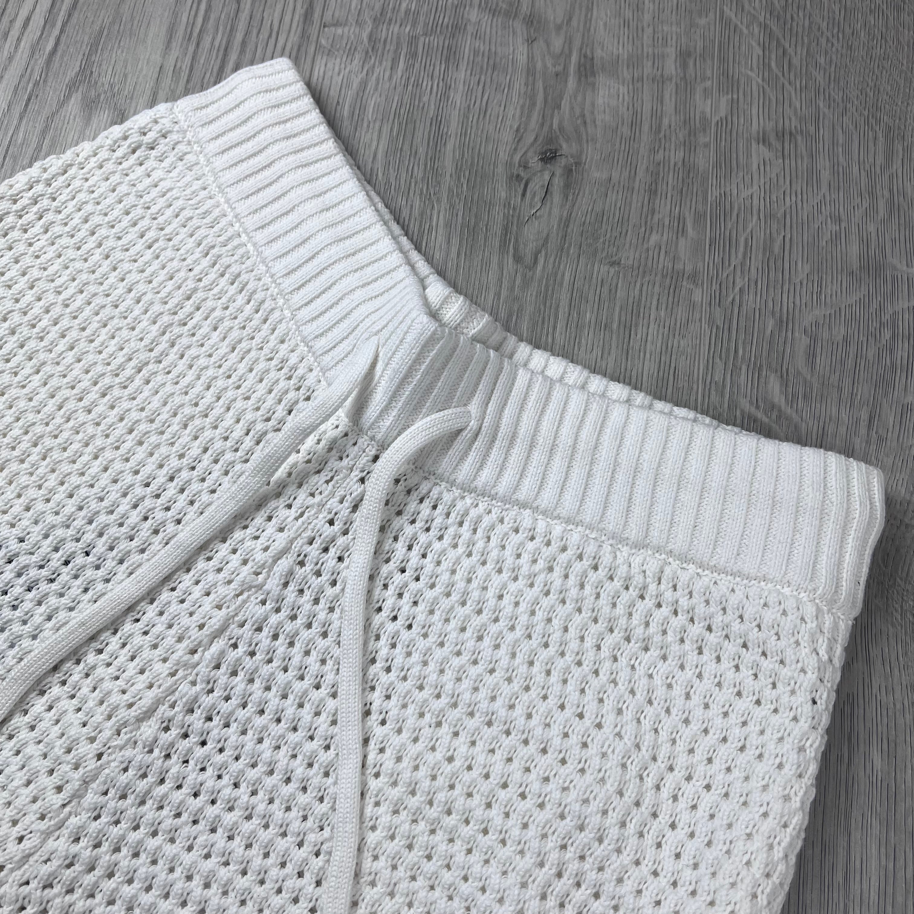 Casablanca Stripe Crochet Shorts - White