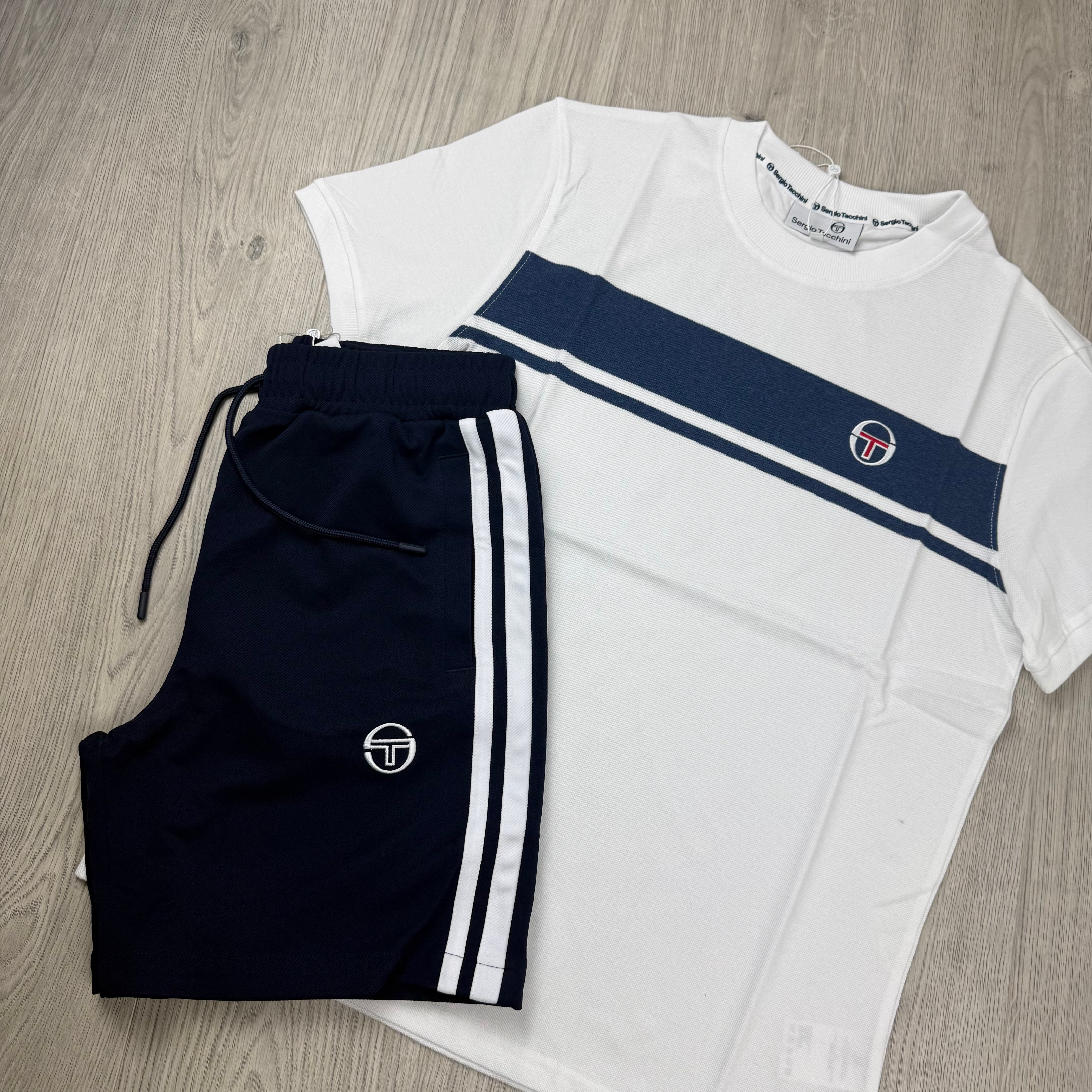 Sergio Tacchini 'Denim Masters' Set - White/Maritime Blue