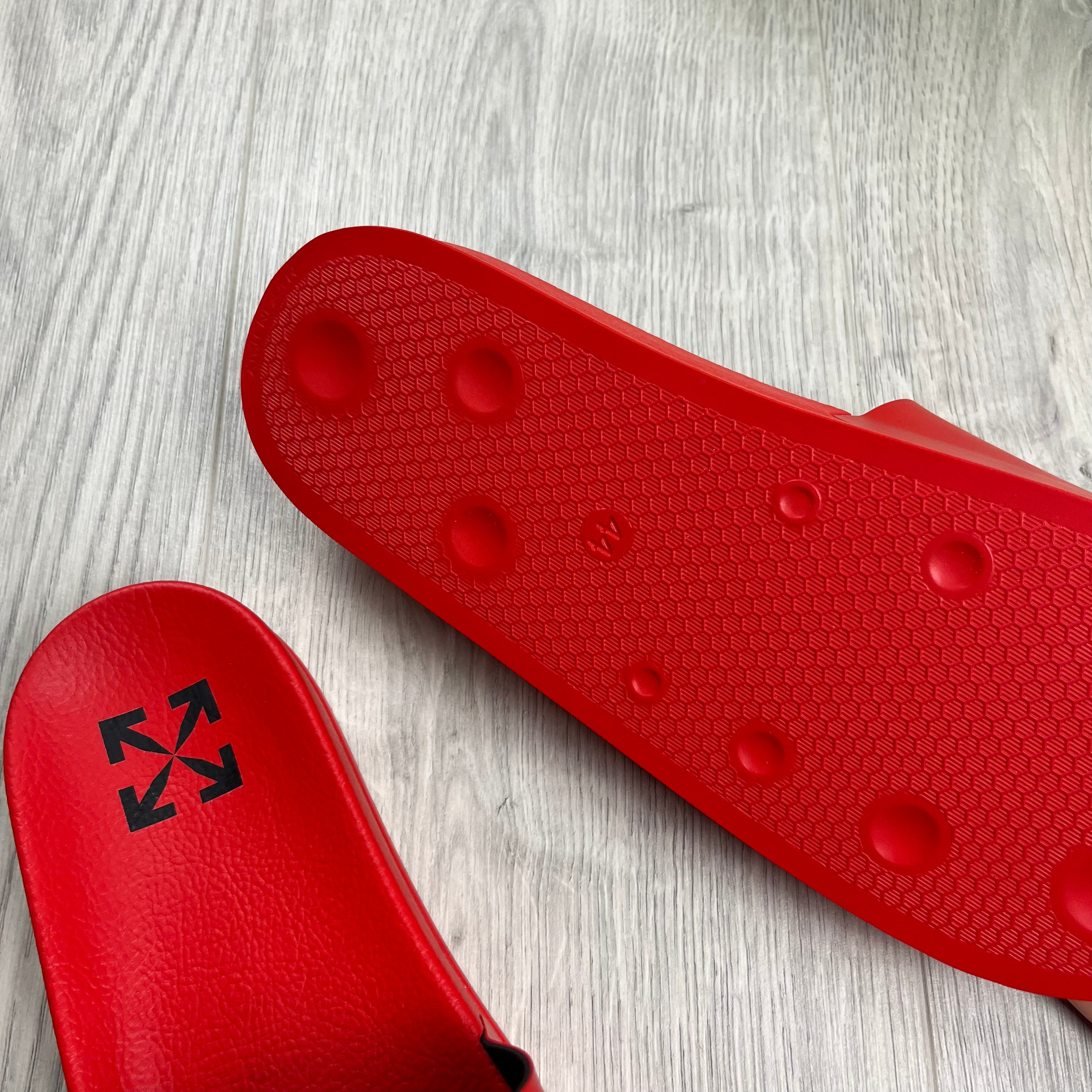 Off-White Rubber Slides - Red