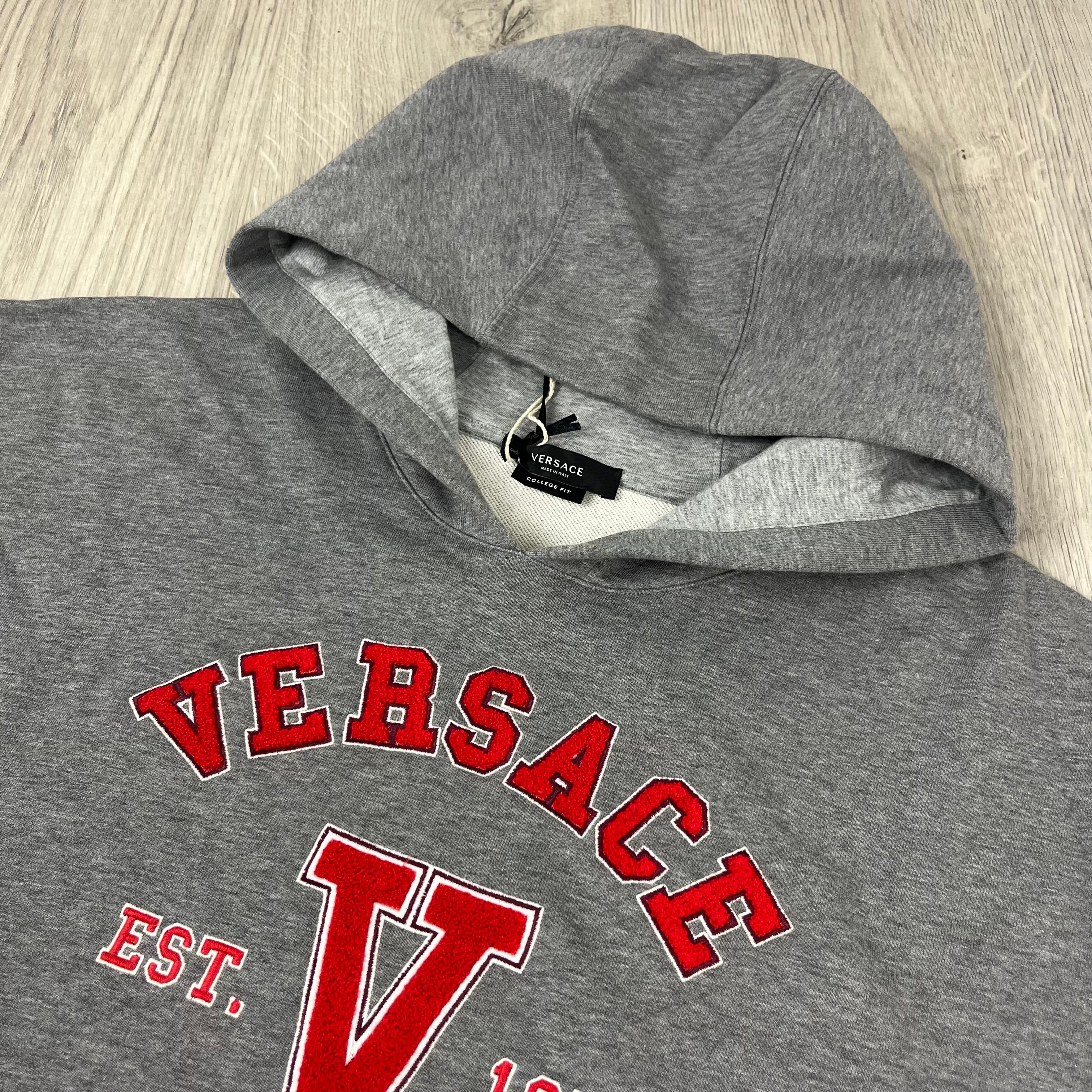 Valentino Oversized College Hoodie - Grey