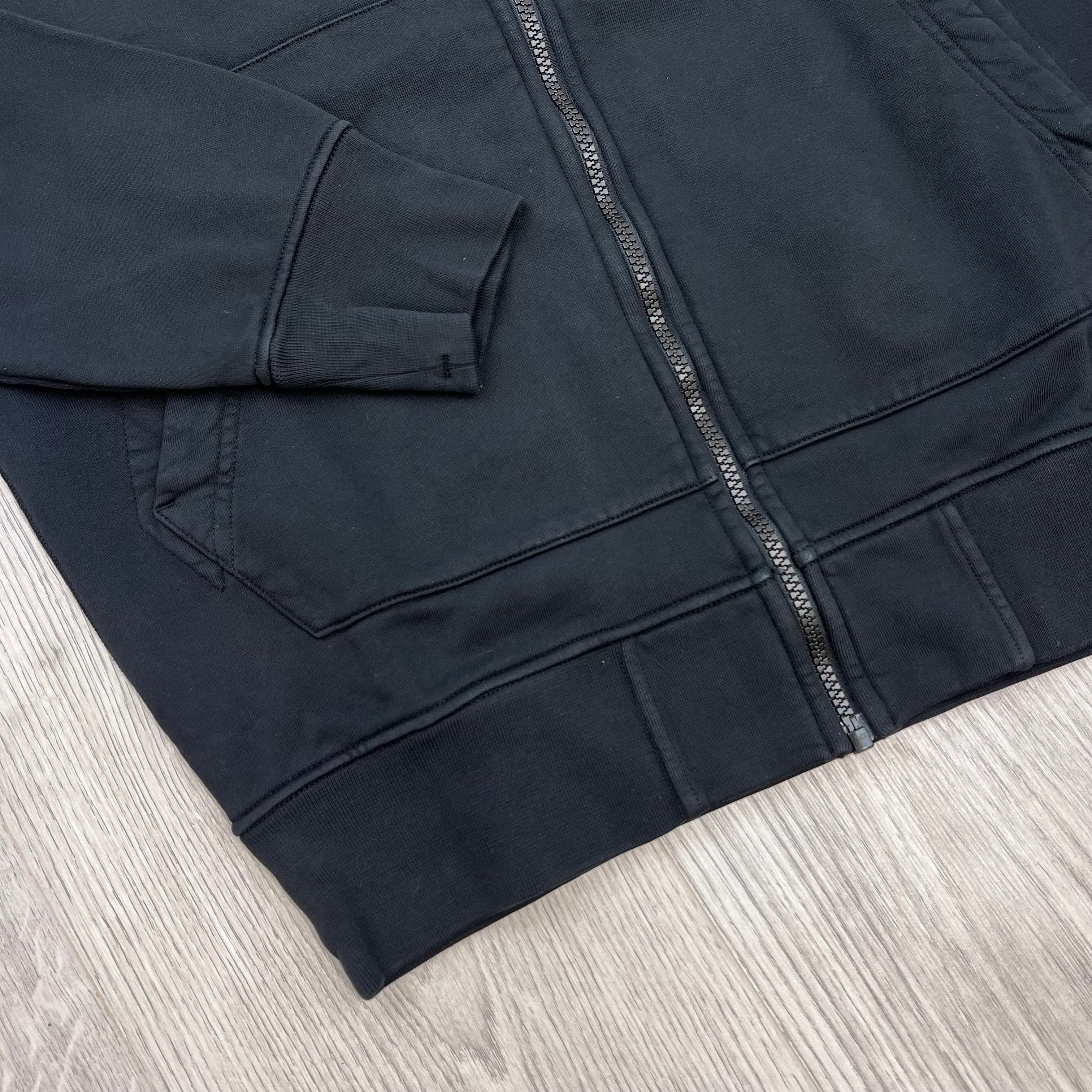 Stone Island Zip Hoodie - Black
