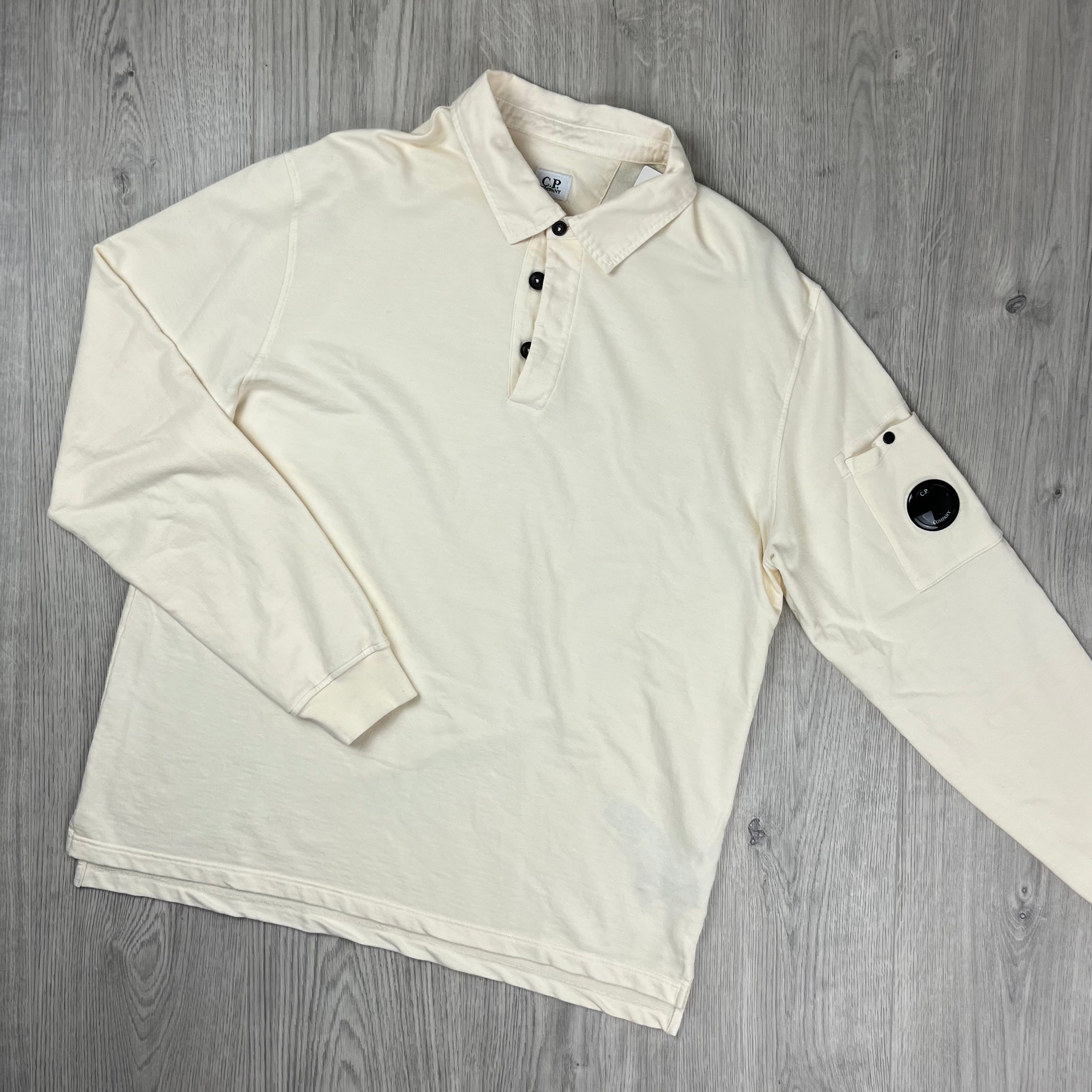 CP Company Light Fleece Polo Shirt - Pistachio Shell