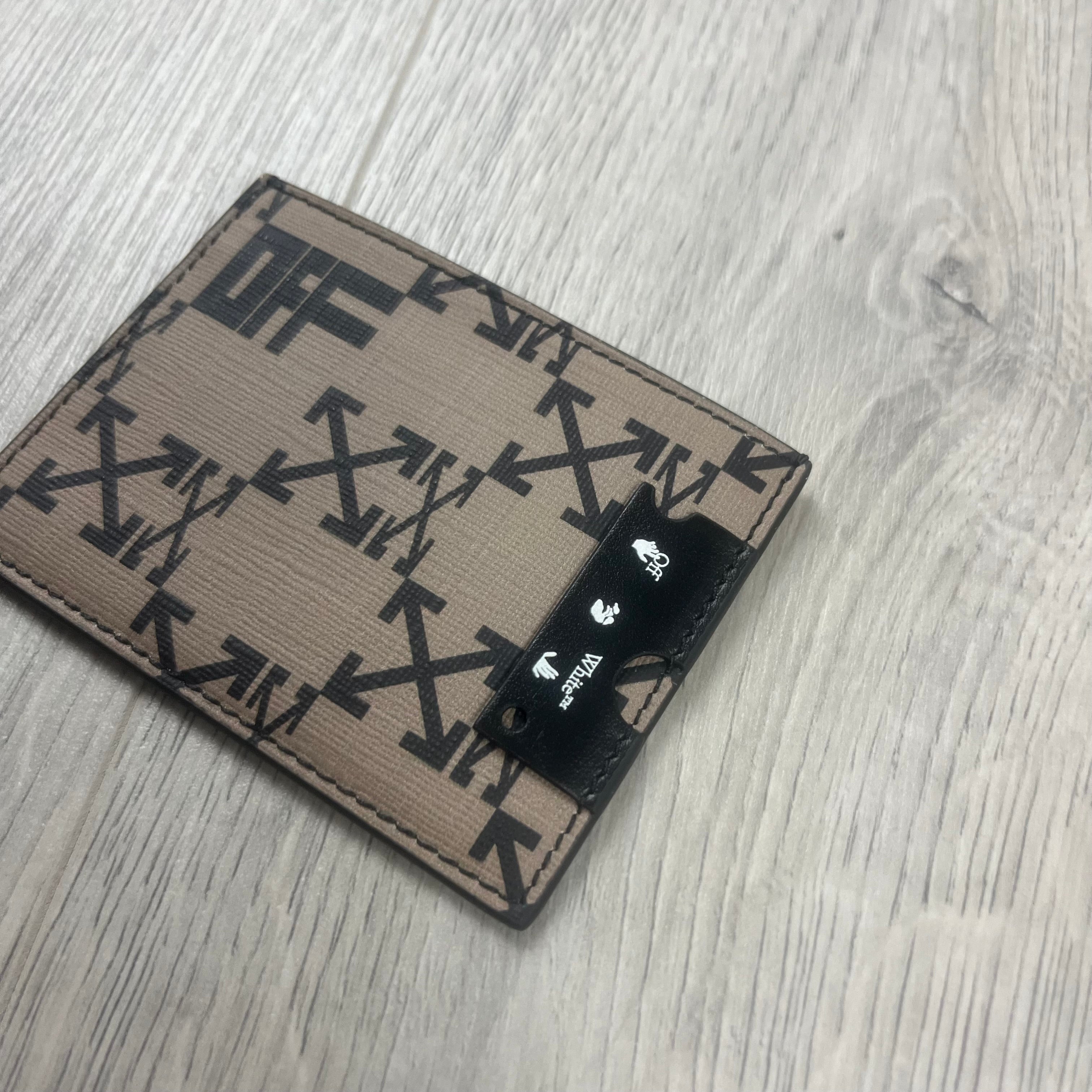 Off-White Leather Cardholder - Brown