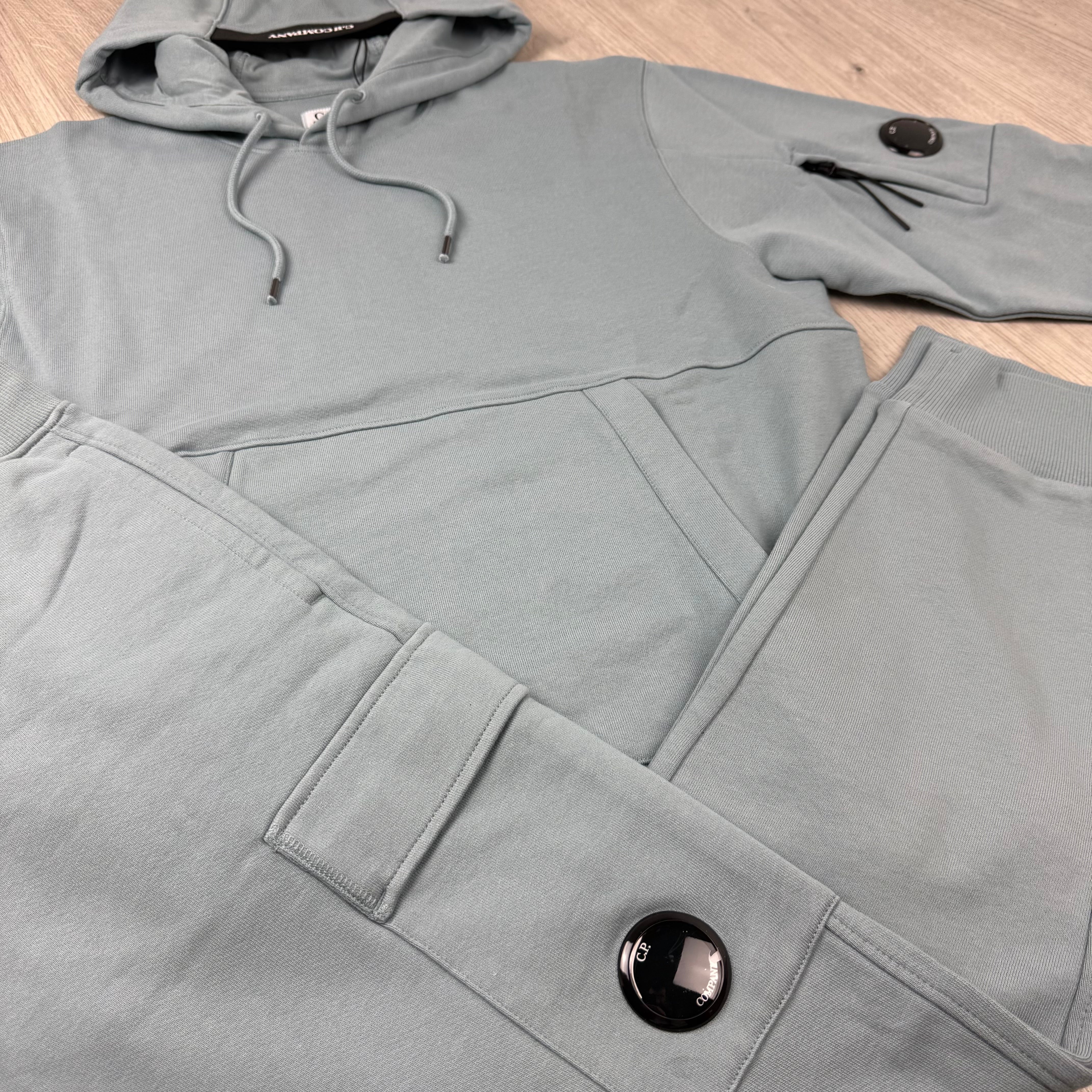CP Company Raised Fleece Tracksuit - Silver Blue
