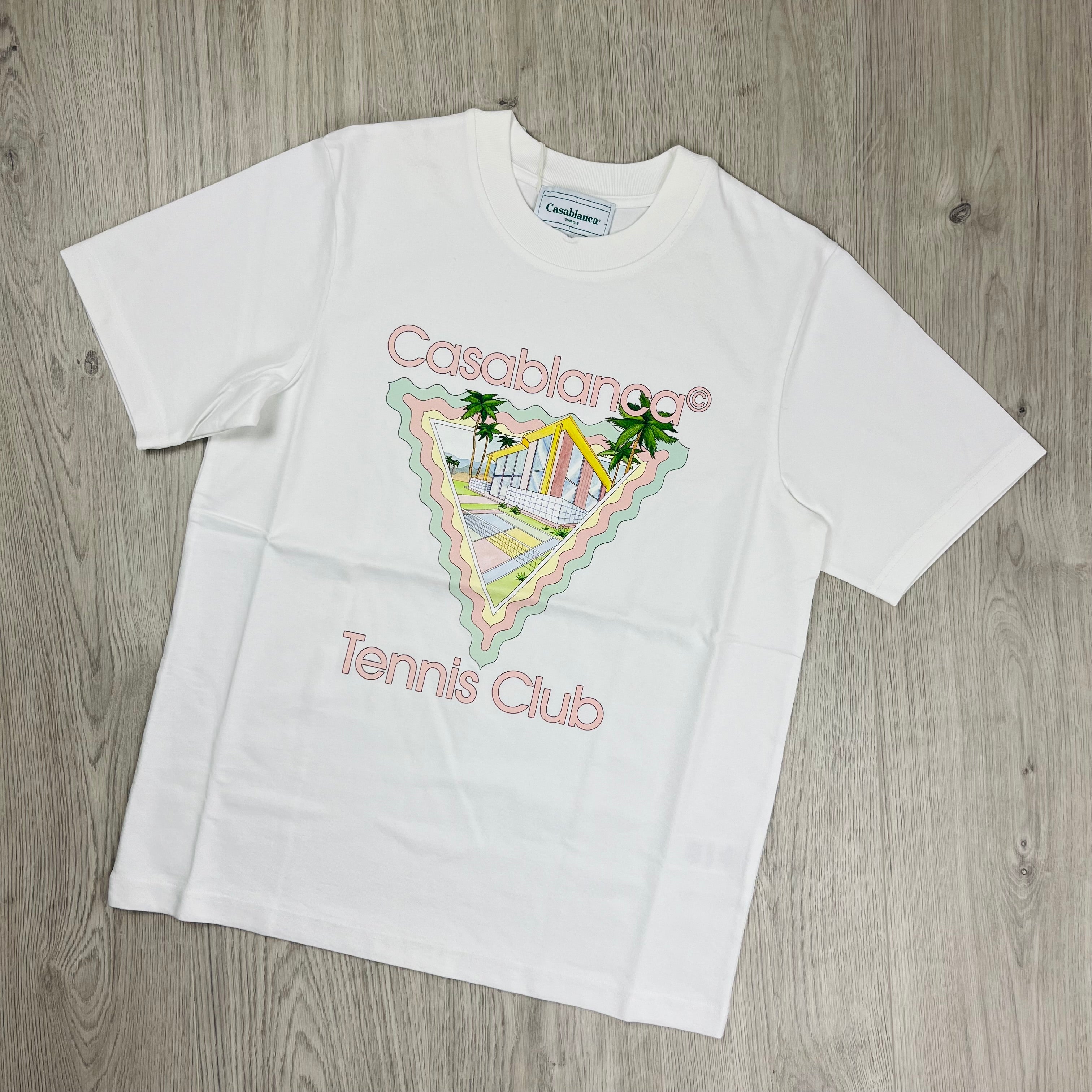 Casablanca 'Maison de Reve' Tennis Club T-shirt in White. On sale at Open Attire.