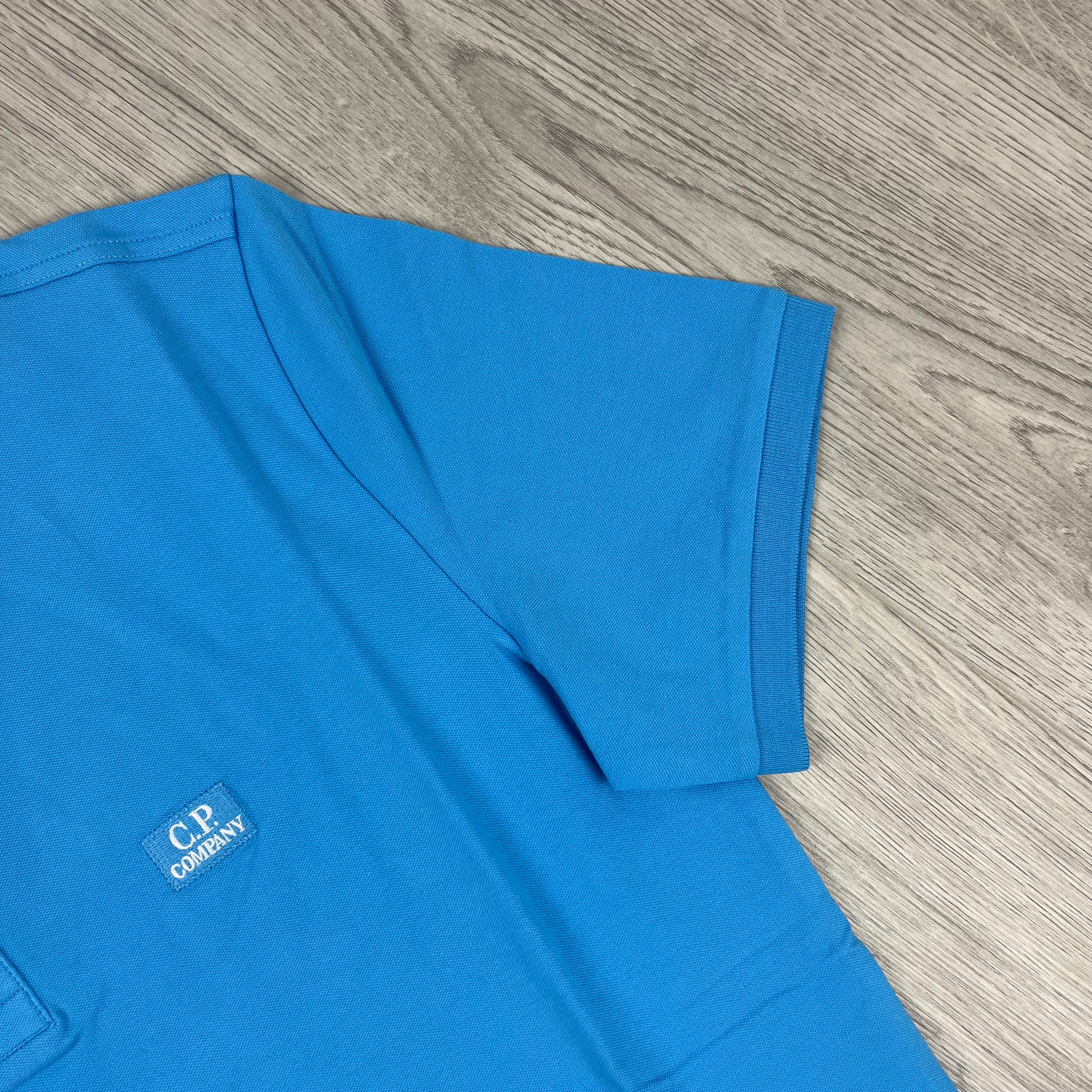 CP Company Piquet Polo Shirt - Azure