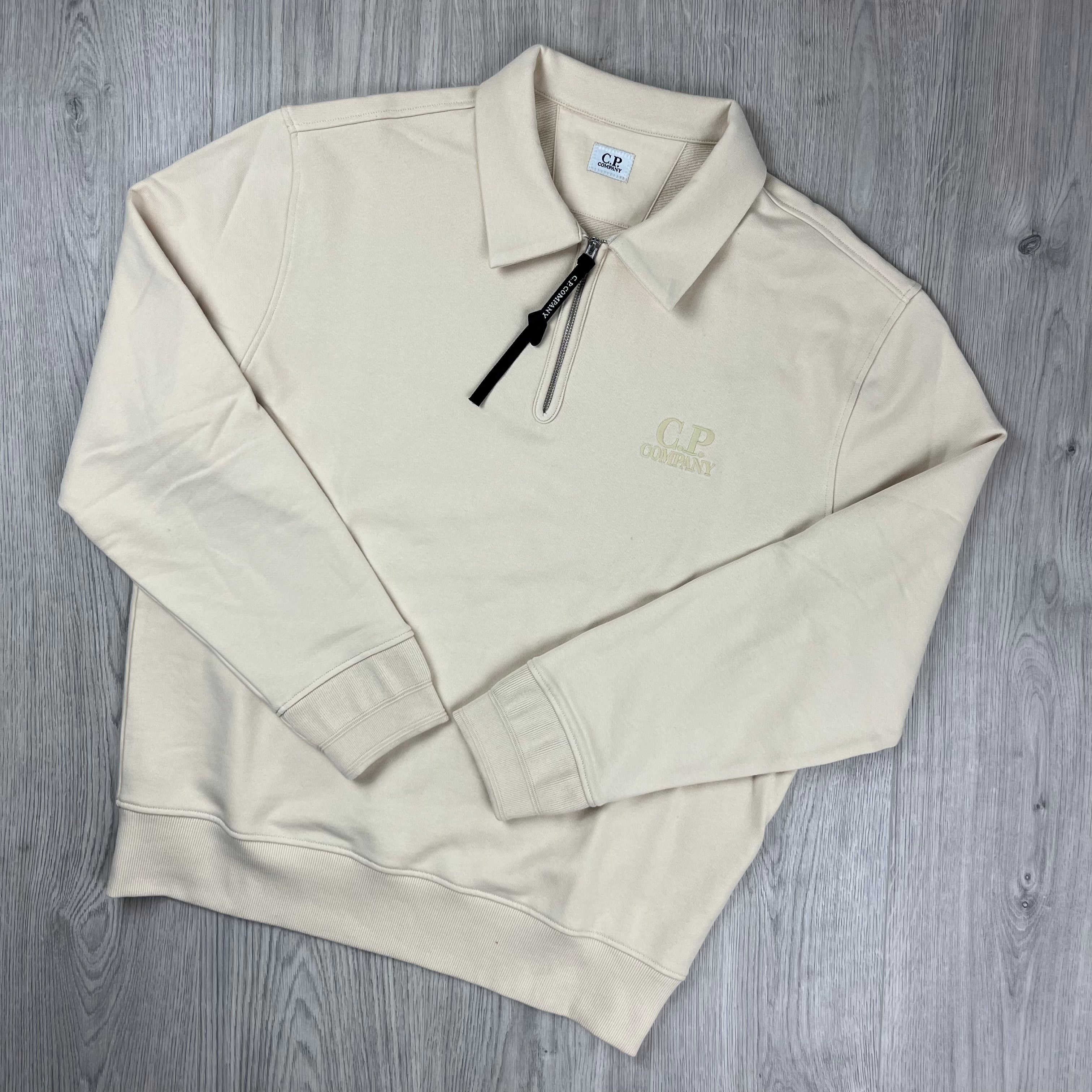 CP Company Diagonal Raised Fleece Sweatshirt - Pistachio Shell