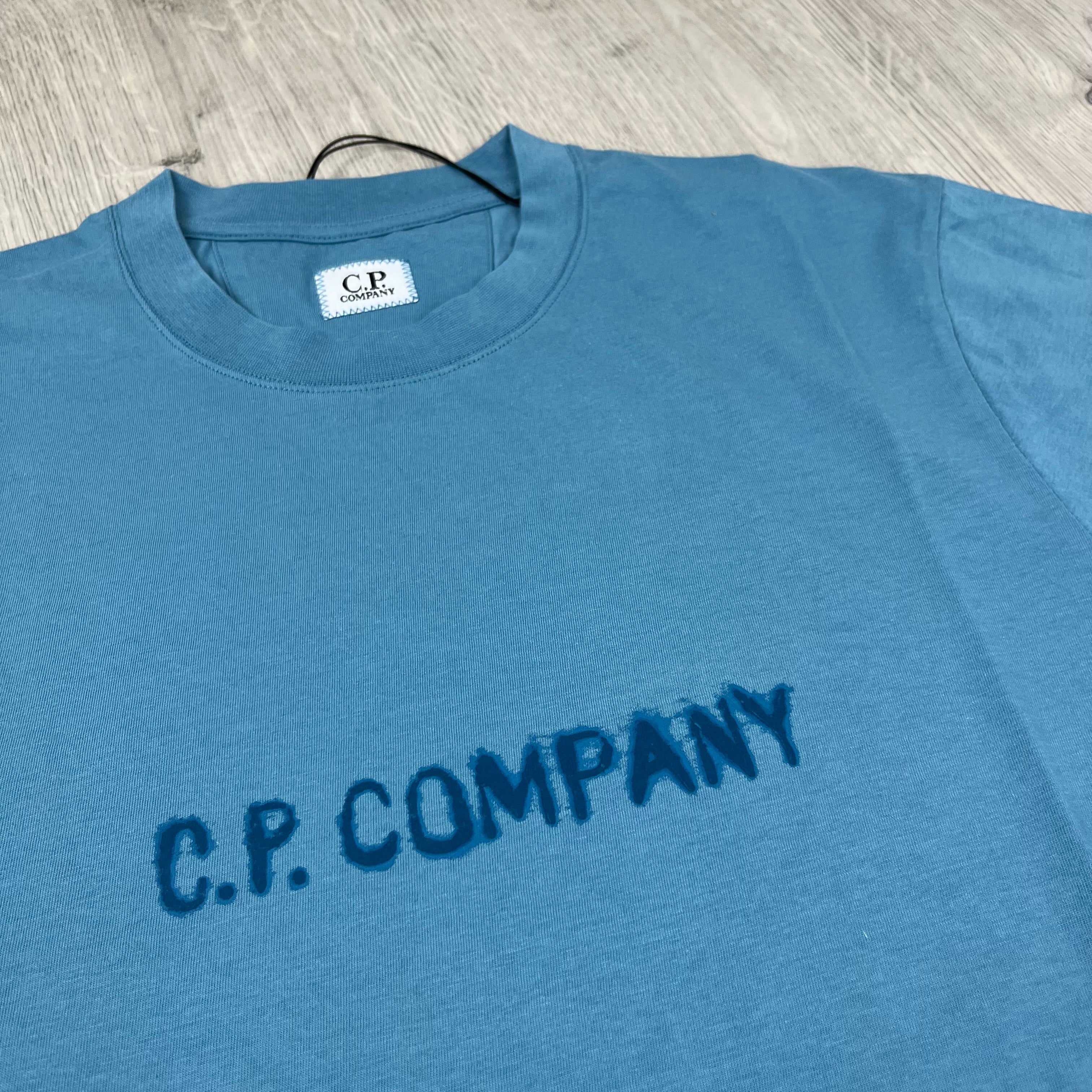 CP Company Printed T-Shirt - Aegean Blue