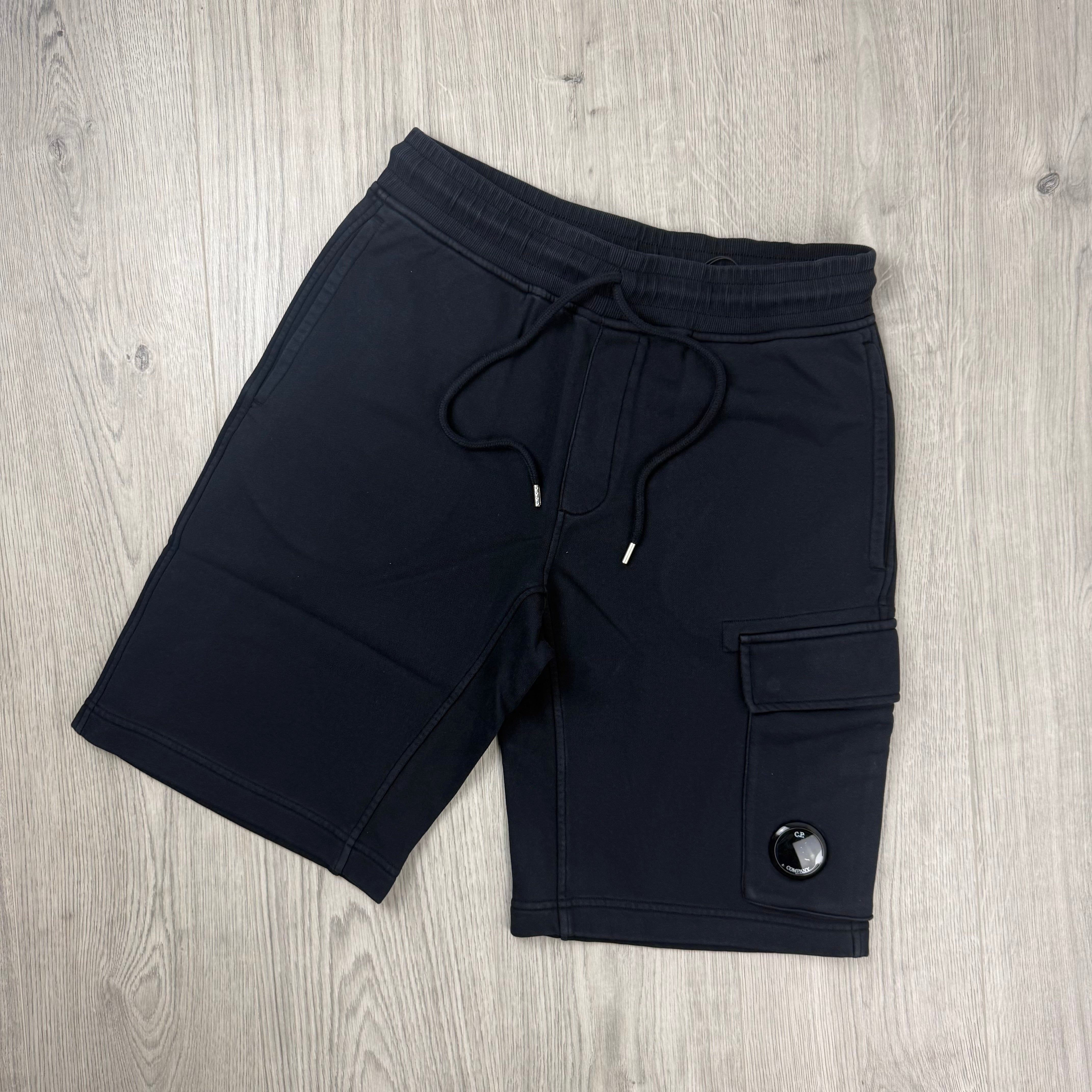 CP Company Raised Fleece Jersey Shorts - Navy