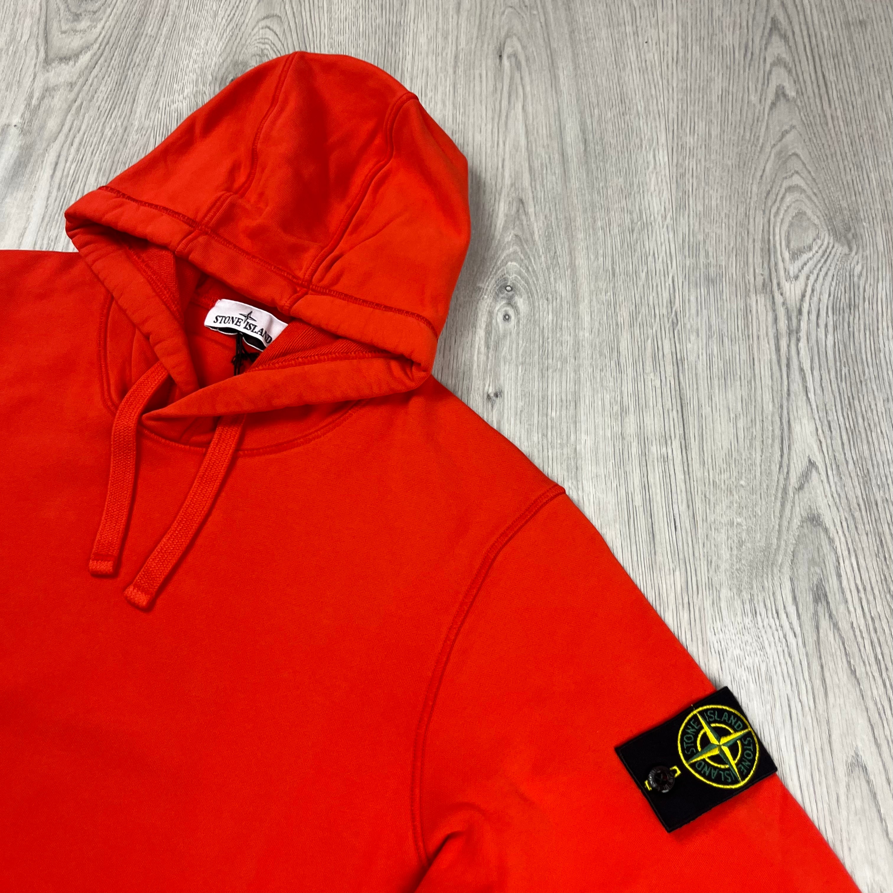 Stone Island Dyed Hoodie - Lobster Red