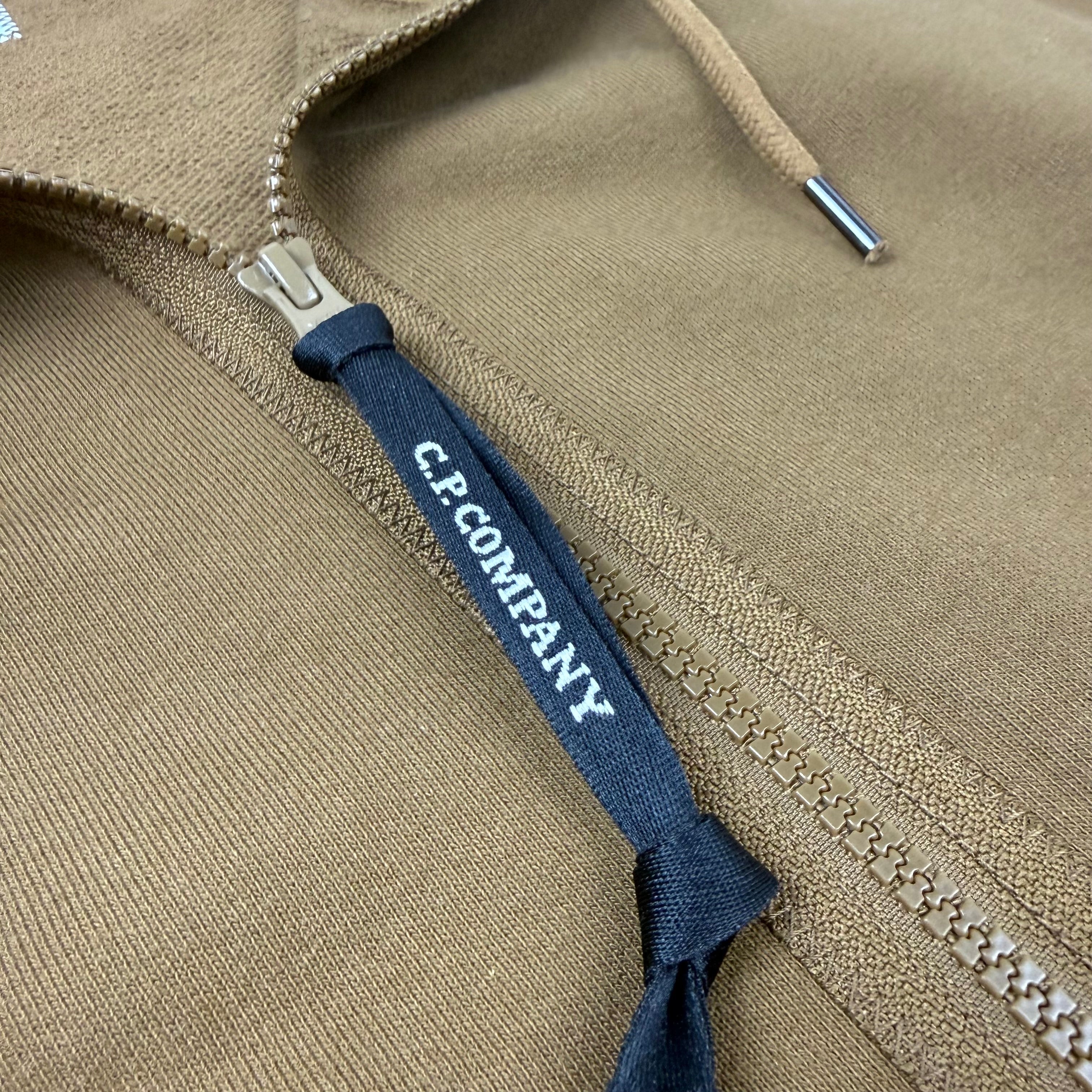 CP Company Raised Fleece Goggle Hoodie - Toffee